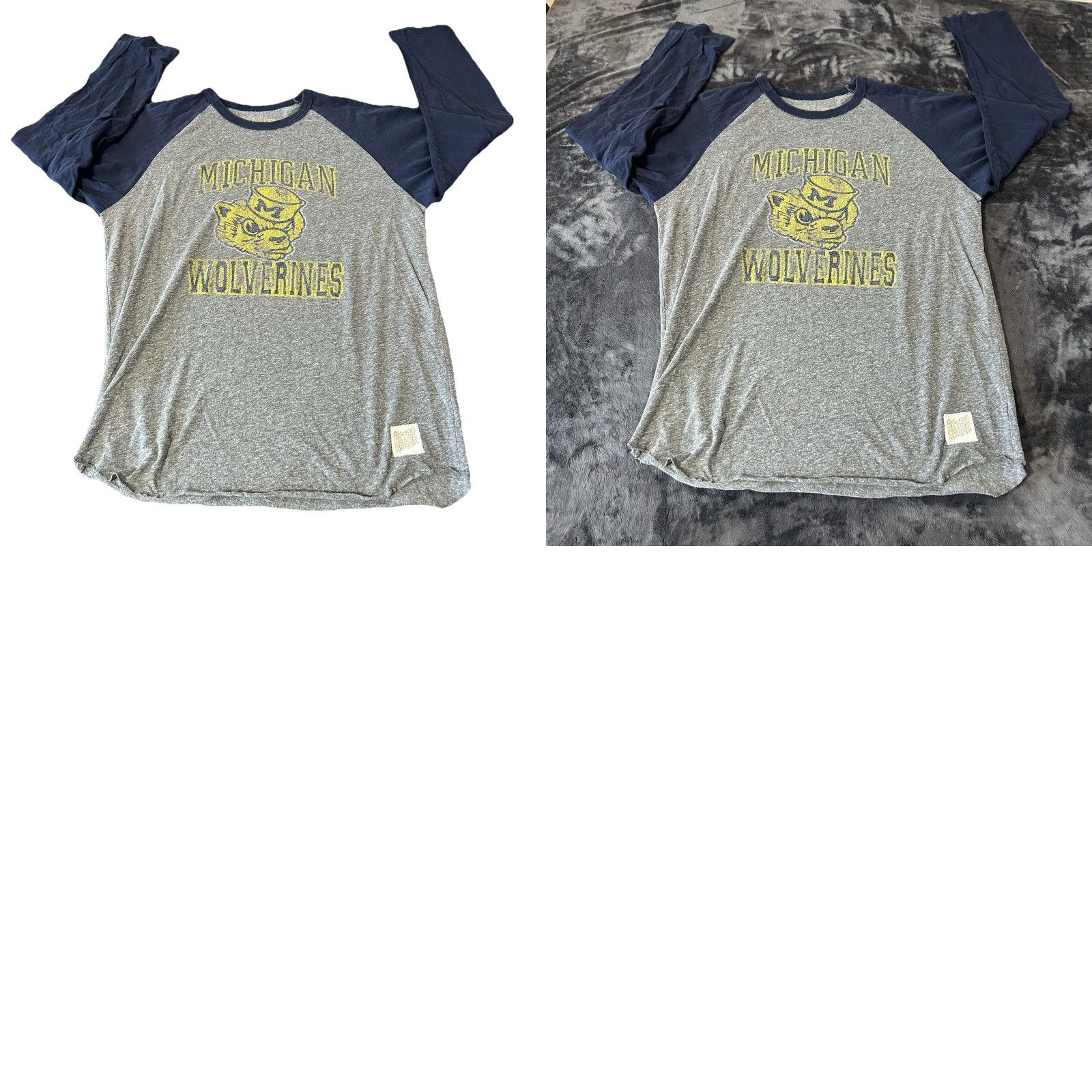 Vintage VINTAGE University Of Michigan Wolverines Long Sleeve Shirt Men XL Gray Blue Retro Brand Size US XL / EU 56 / 4 - 11 Thumbnail
