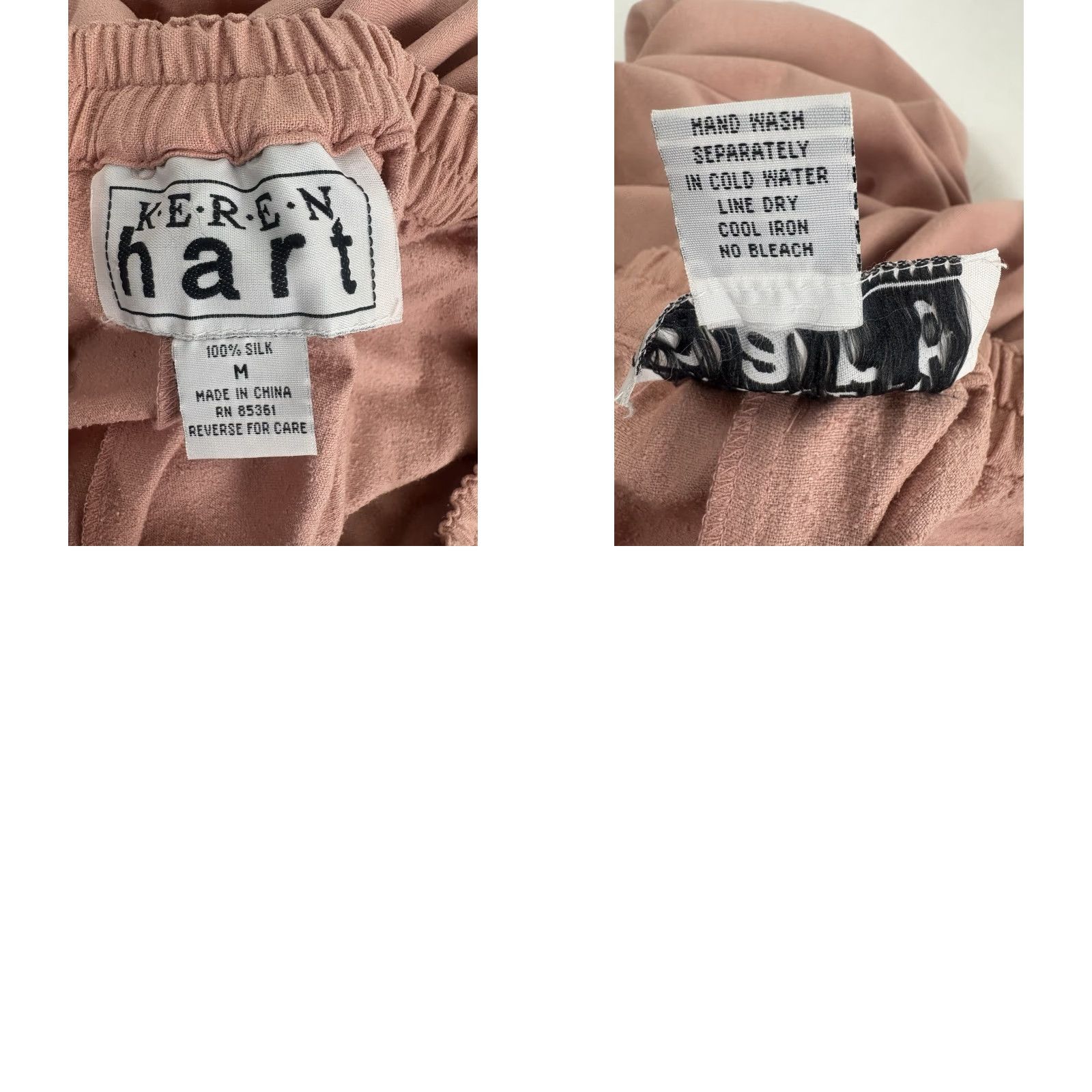 Vintage VINTAGE Keren Hart Peach Silk Cropped Pants Women’s Size M Elastic Waist Summer Bohemian Retro Size 32" / US 10 / IT 46 - 8 Thumbnail