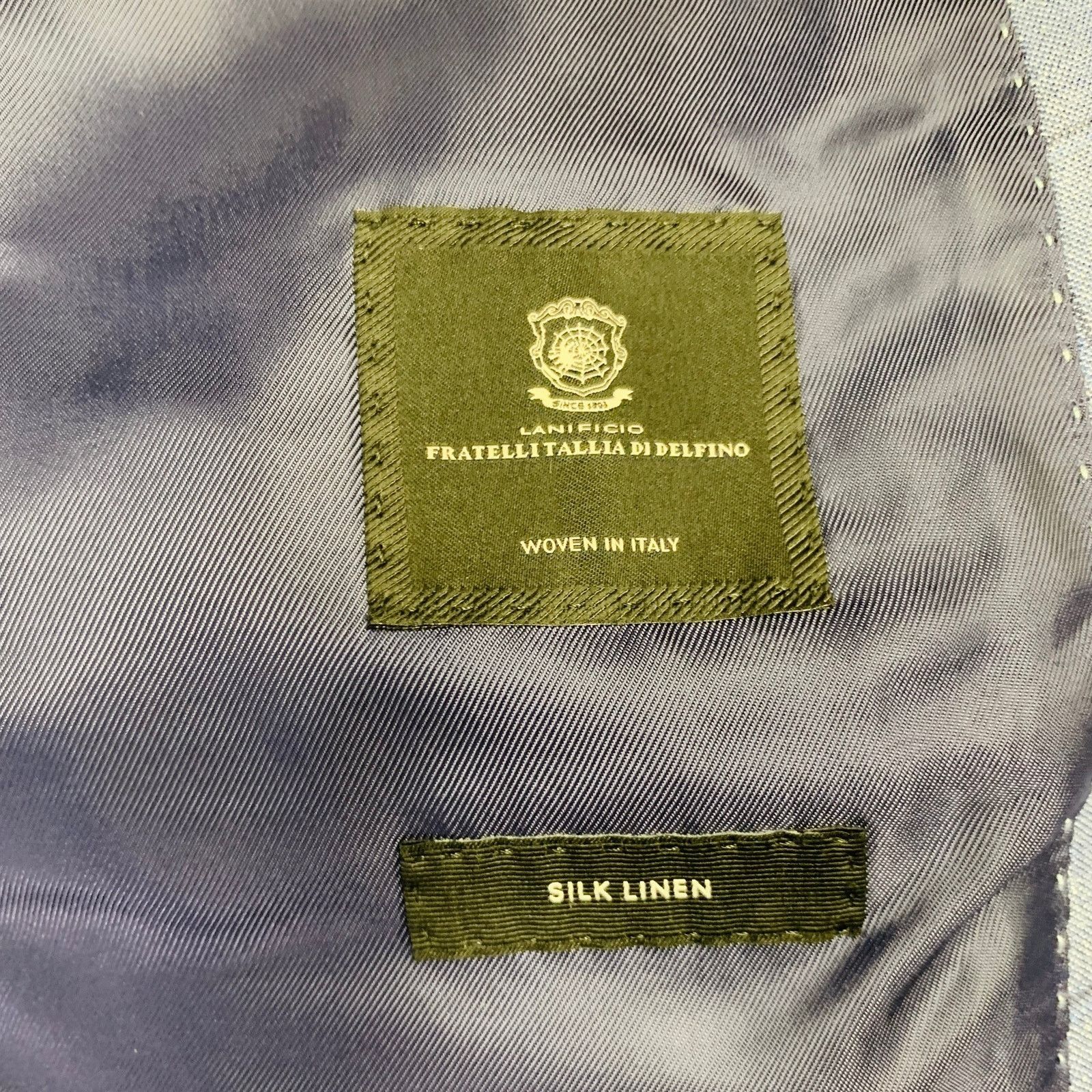 Hugo Boss Blue Black Window Pane Silk Linen Tailored Fit Sport Coat Size 40R - 7 Thumbnail
