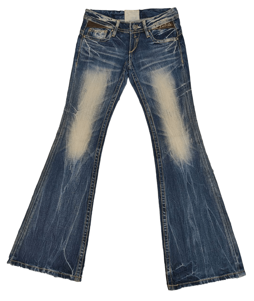 Japanese Brand Lolita Flare Low Rise Denim Size 31" - 4 Thumbnail