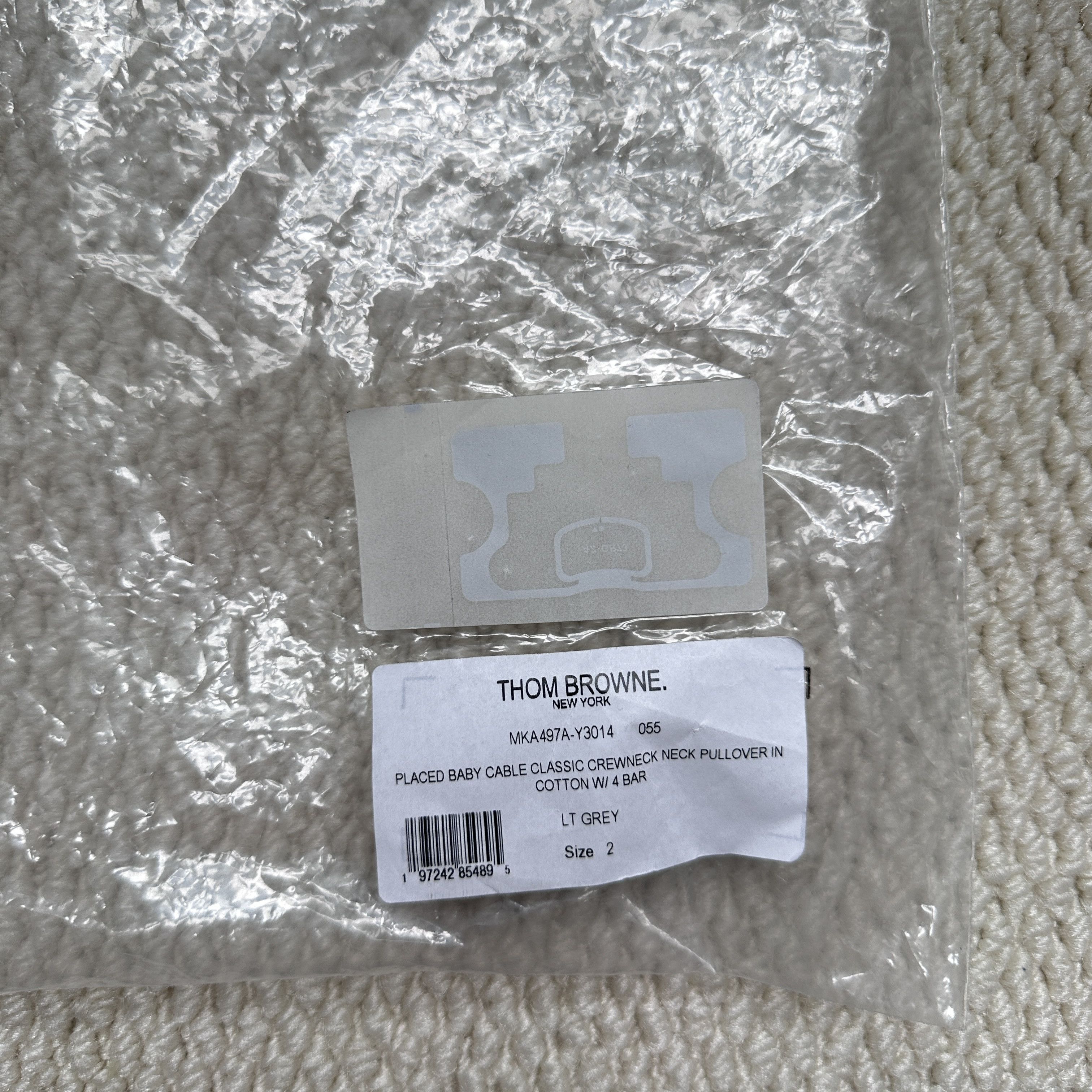 Thom Browne Thom Browne NECK PULLOVER IN COTTON WI 4 BAR LT GREY Size US M / EU 48-50 / 2 - 16 Thumbnail