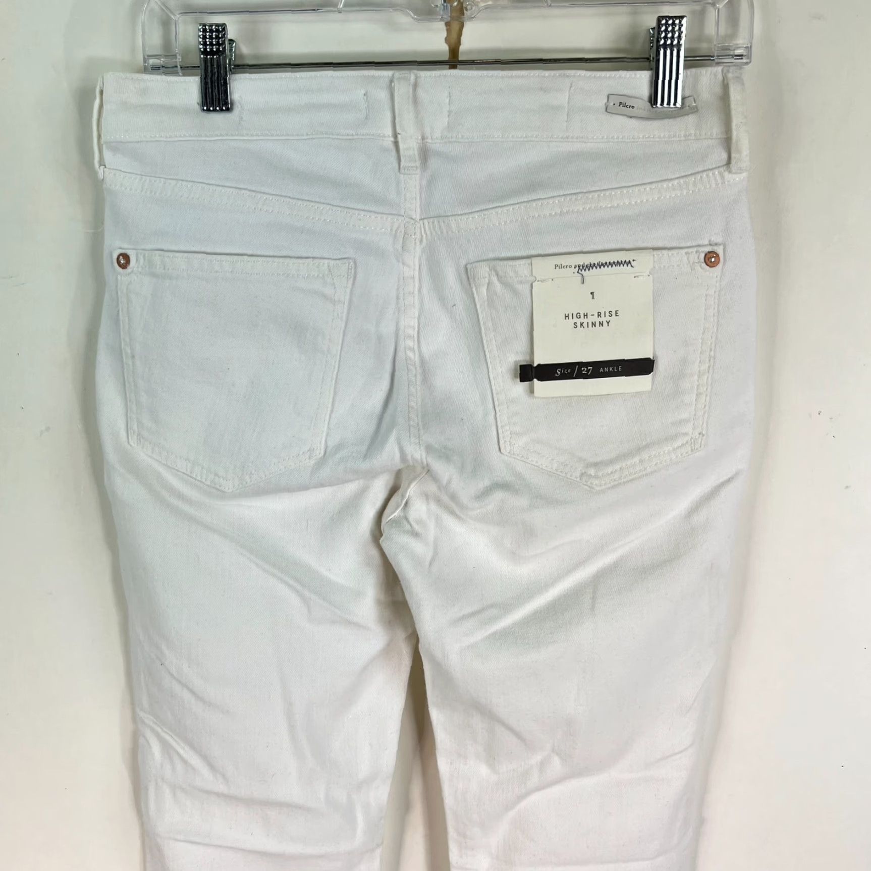 Vintage Pilcro & The Letterpress White Denim Jeans Women's 29 Ankle High Rise 28x28 Size 29" - 5 Thumbnail