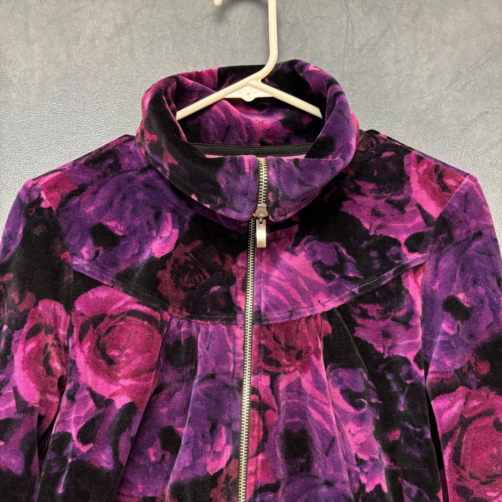 Other Style Co Sport Velvet Jacket Zip Up Turtleneck Track Jacket Size L / US 10 / IT 46 - 12 Thumbnail