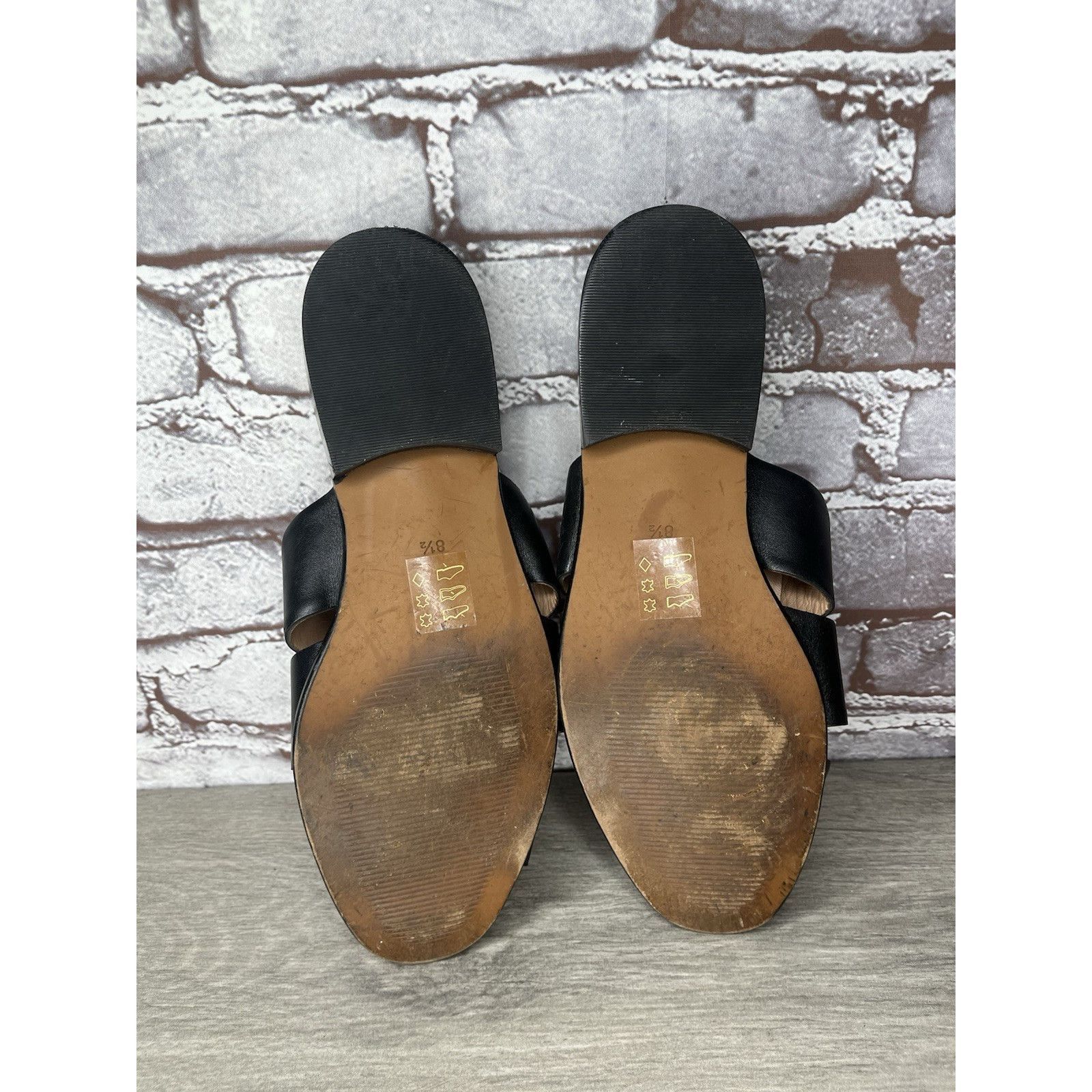Madewell Madewell The Dixson Fisherman Black Leather Slide Mules Heel Size US 8.5 / IT 38.5 - 6 Thumbnail
