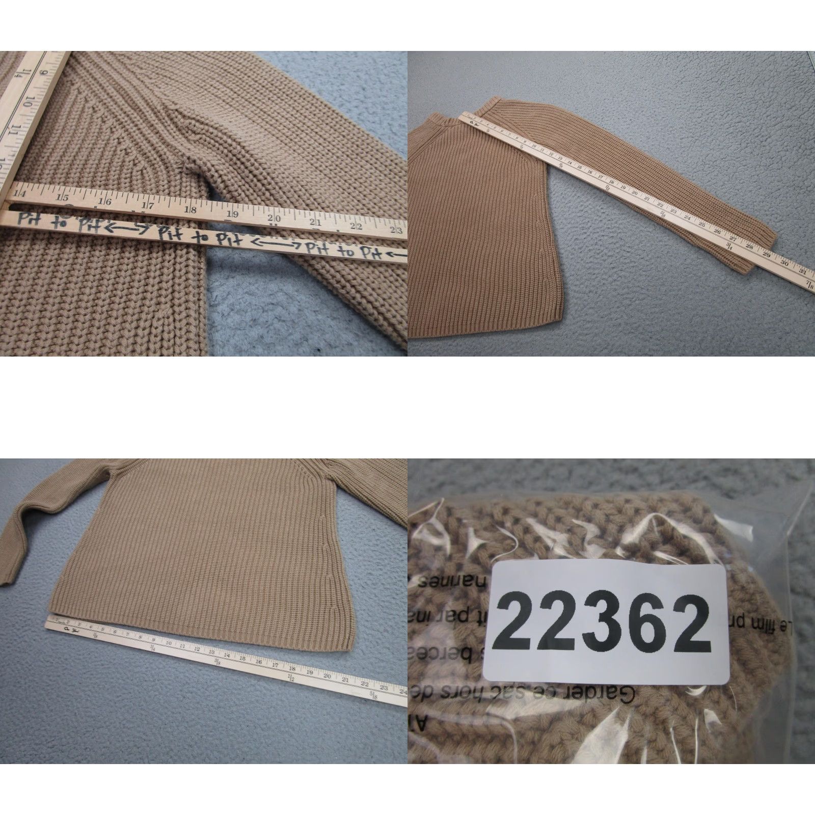 Quince Quince Sweater Womens XS Beige Organic Cotton fisherman Knit Pullover Crewneck Size XS / US 0-2 / IT 36-38 - 9 Thumbnail