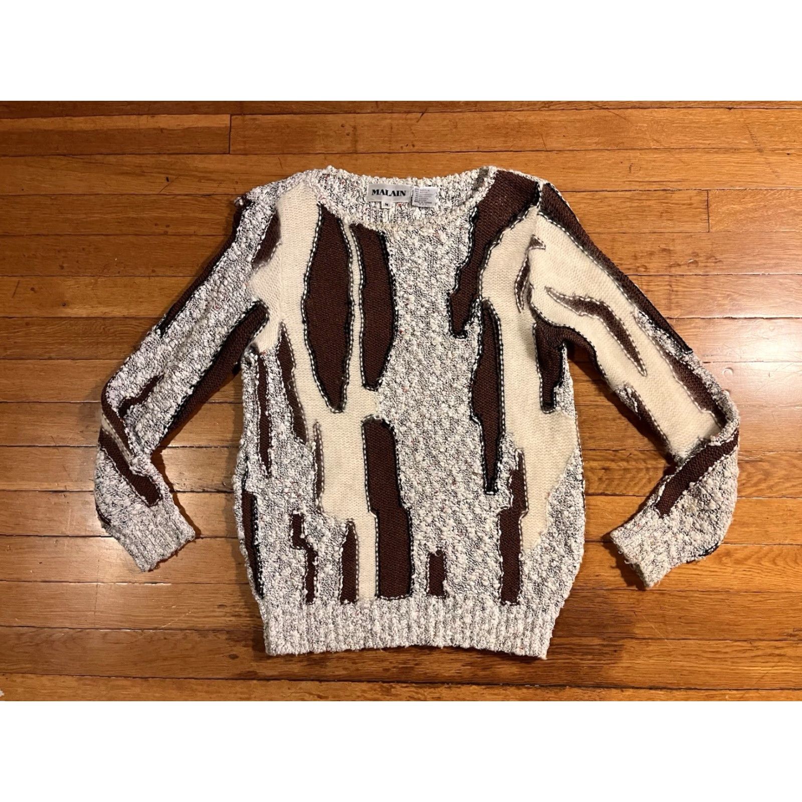 Vintage VINTAGE Malain Angora Lambswool Blend Sweater Women’s Medium Grey Brown 90s Size M / US 6-8 / IT 42-44 - 2 Thumbnail