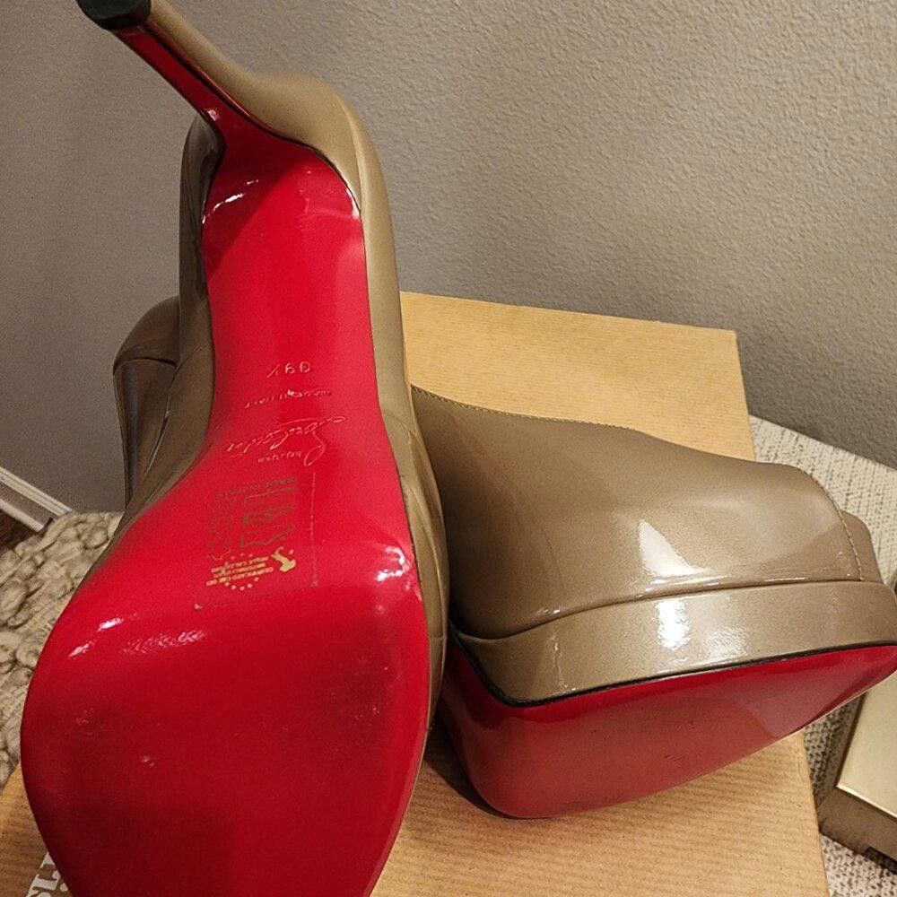 Christian Louboutin Christian Louboutin Palais Royal Patent Leather Peep-Toe Size US 9.5 / IT 39.5 - 6 Thumbnail