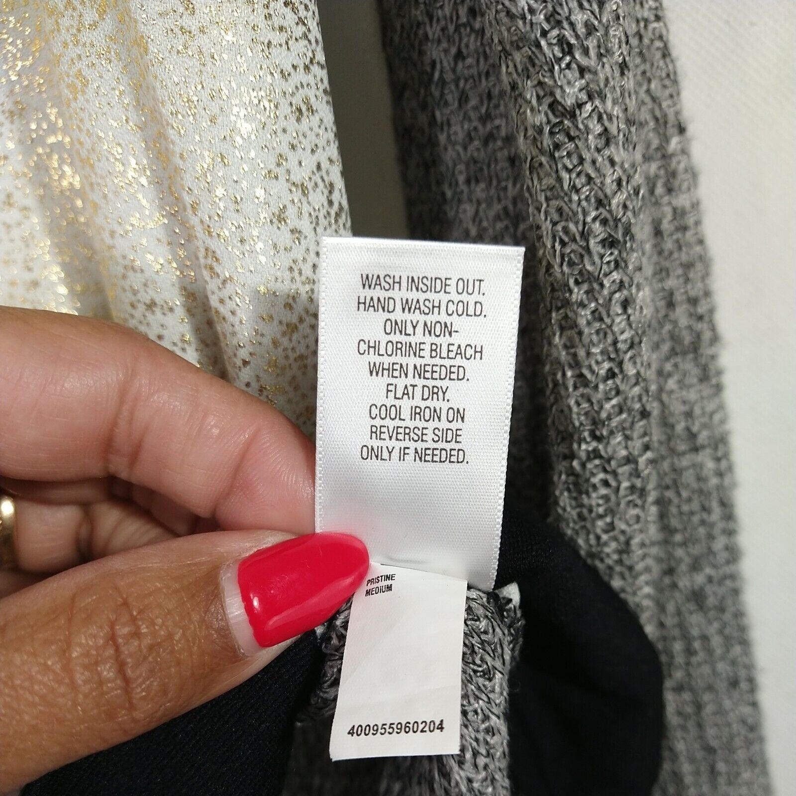 Apt. 9 Apt 9 Knit Top Women Size M White Gold Metallic Black Size M / US 6-8 / IT 42-44 - 7 Thumbnail