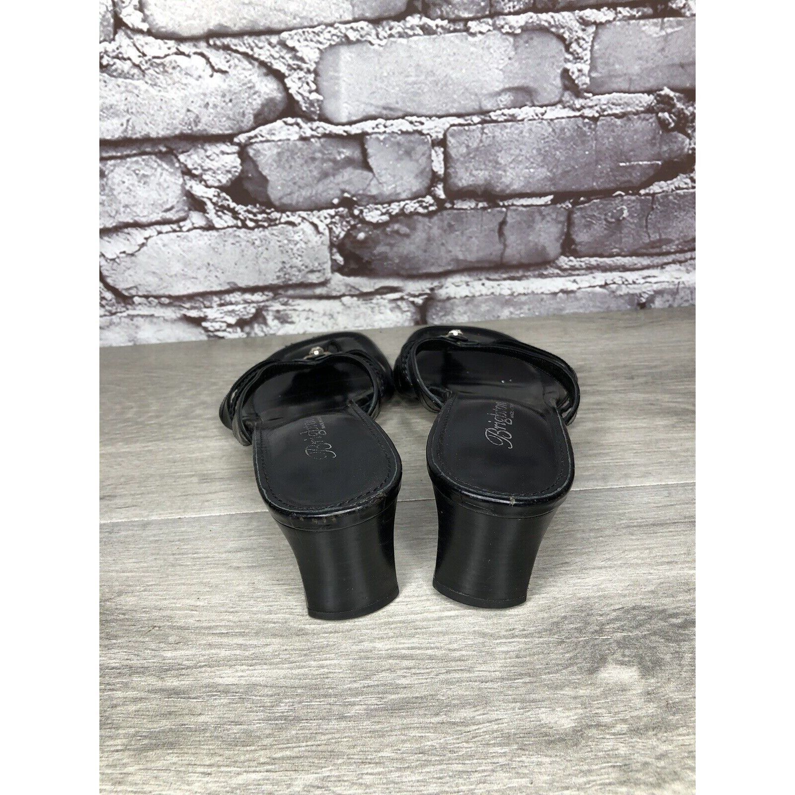 Brighton Brighton Kylie Black Leather Heart Heel Sandals Women’s Sz 9 Size US 9.5 / IT 39.5 - 4 Thumbnail