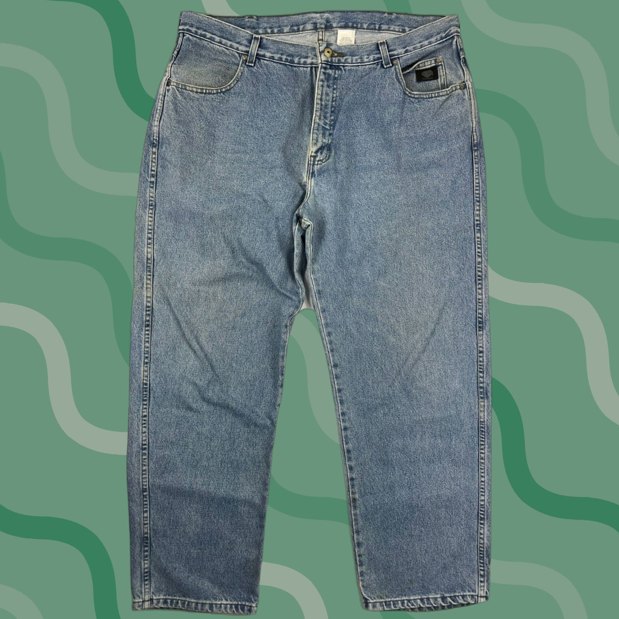 Harley Davidson VINTAGE Harley-Davidson Jeans Denim Mens 40x30 Blue Light Wash 90s Bootcut Regular Inseam 30 Men’s Size US 40 / EU 56 - 1 Thumbnail