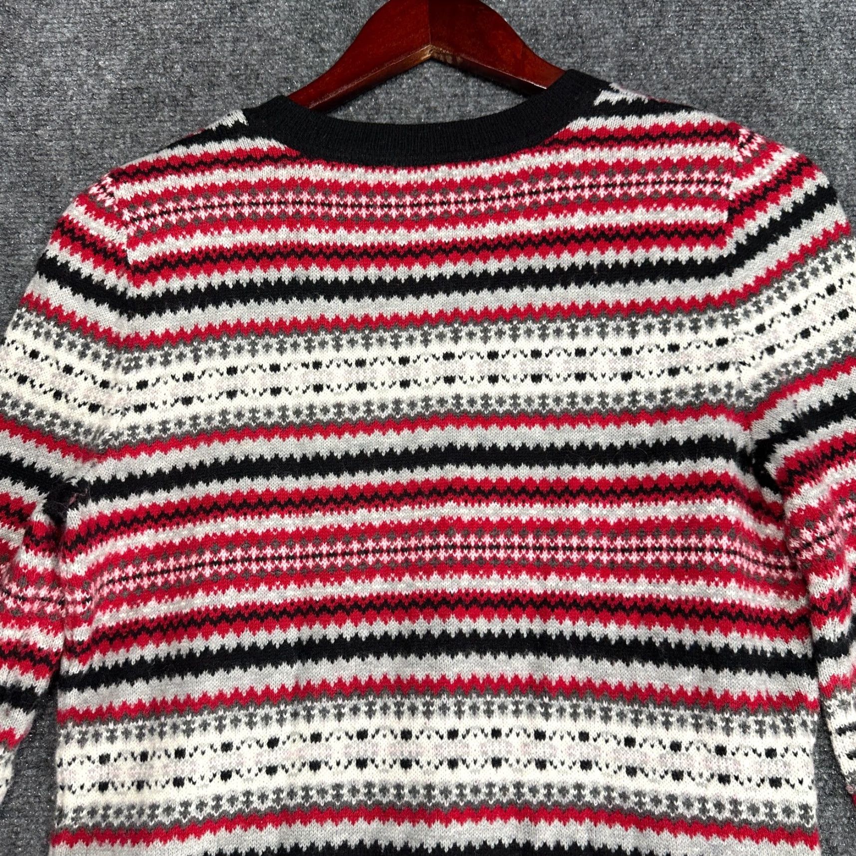 Talbots Talbots Cardigan Sweater Womens P Red Gray Black Fair Isle Lambswool Button Up Multicolor Classic Modern Knits Womens Cardigan Size S / US 4 / IT 40 - 7 Thumbnail