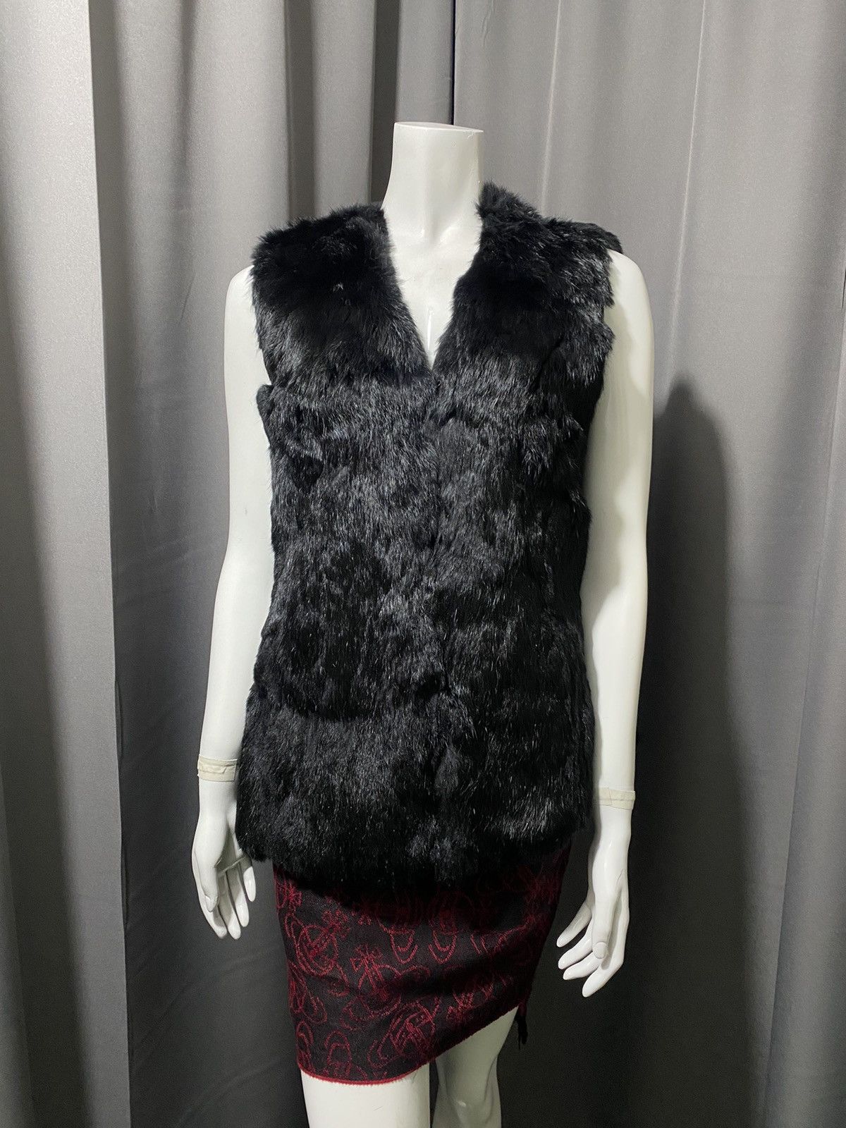 Vintage CSC Rabbit Fur Vest Size L / US 10 / IT 46 - 2 Thumbnail