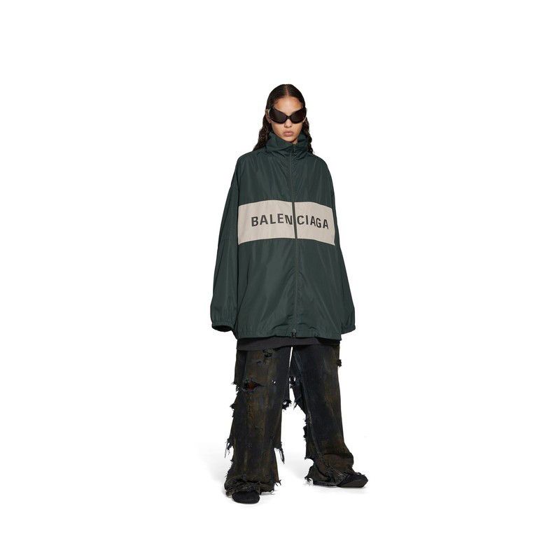 Balenciaga o1la1rc1a0825 Dup / Logo Zip-Up Jacket in Green/Beige Size US M / EU 48-50 / 2 - 3 Thumbnail