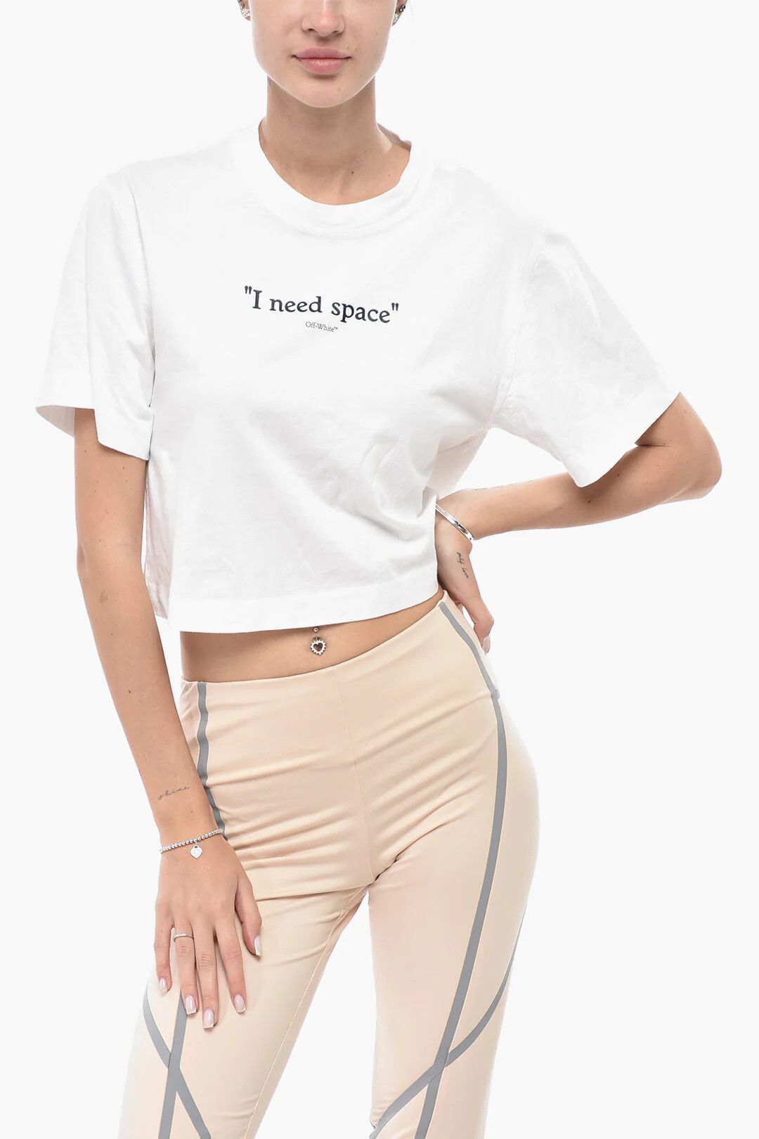 Off-White og1mm0426 Crewneck T-Shirt in White Size L / US 10 / IT 46 - 1 Thumbnail