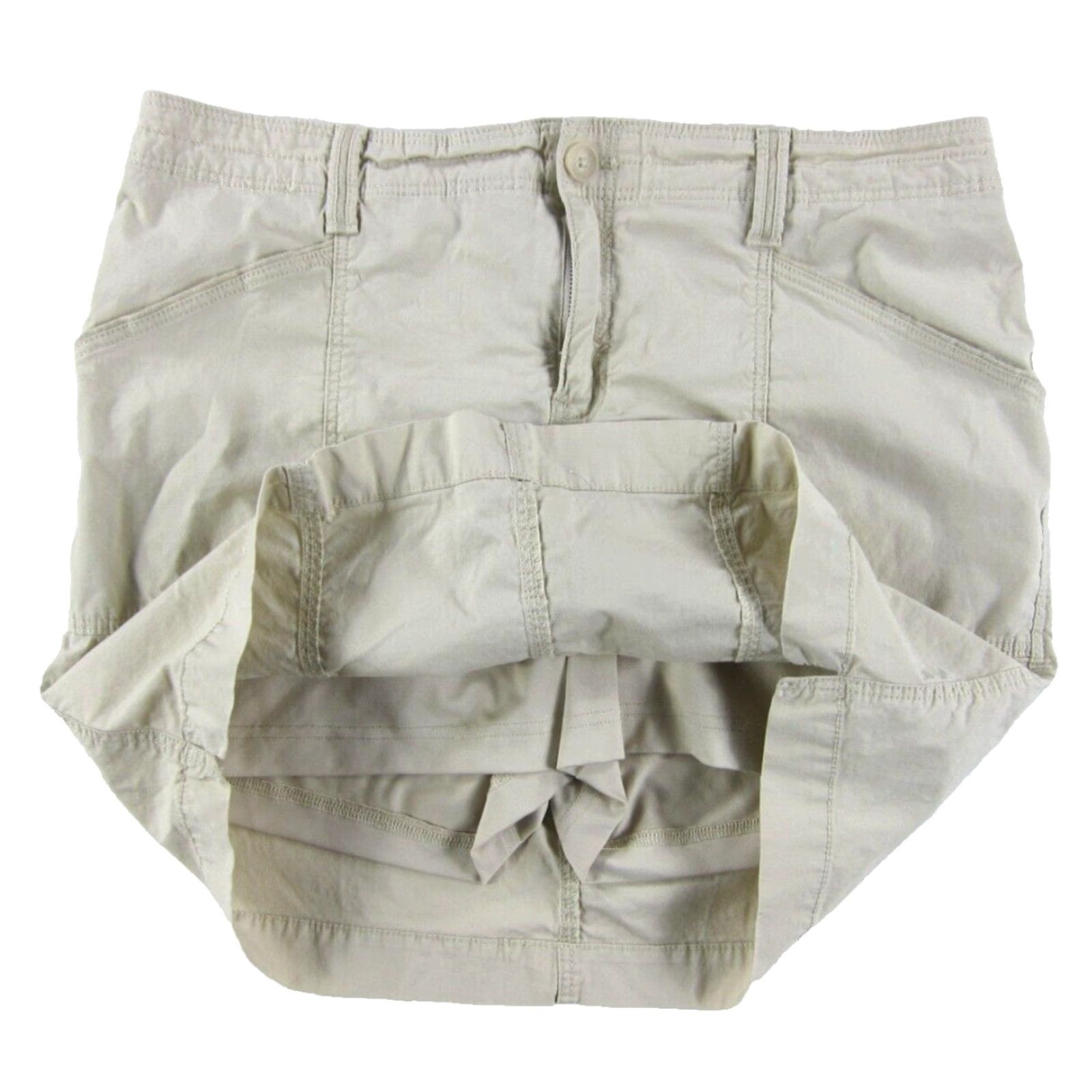 Vintage Chico's Tan Brown Cotton Stretch Built In Shorts Pocket Skirt Skort Woman 12 - Chico's Size 34" / US 12 / IT 48 - 5 Thumbnail
