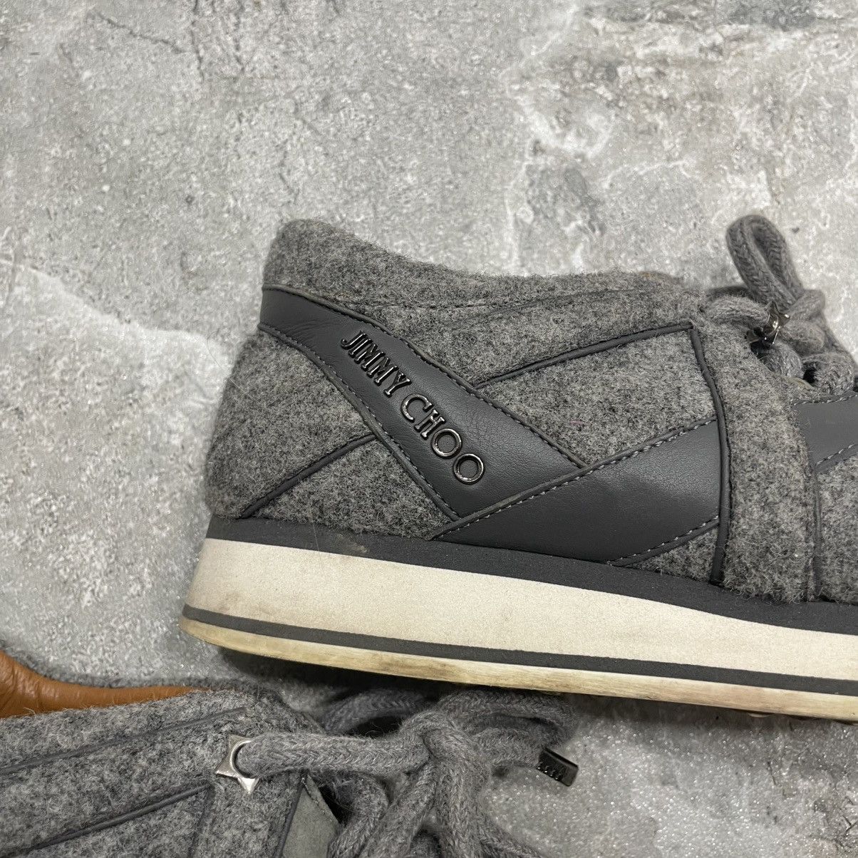 Jimmy Choo Jimmy Choo Grey Wool Leather Trim Low Top Sneakers shoes Size US 5 / EU 37 - 2 Thumbnail