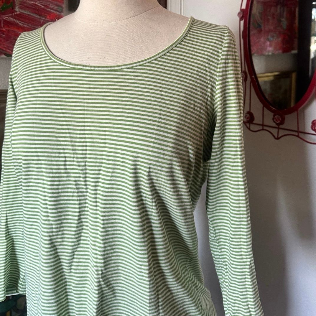 Other no brand white green striped long sleeve shirt Size M / US 6-8 / IT 42-44 - 2 Thumbnail