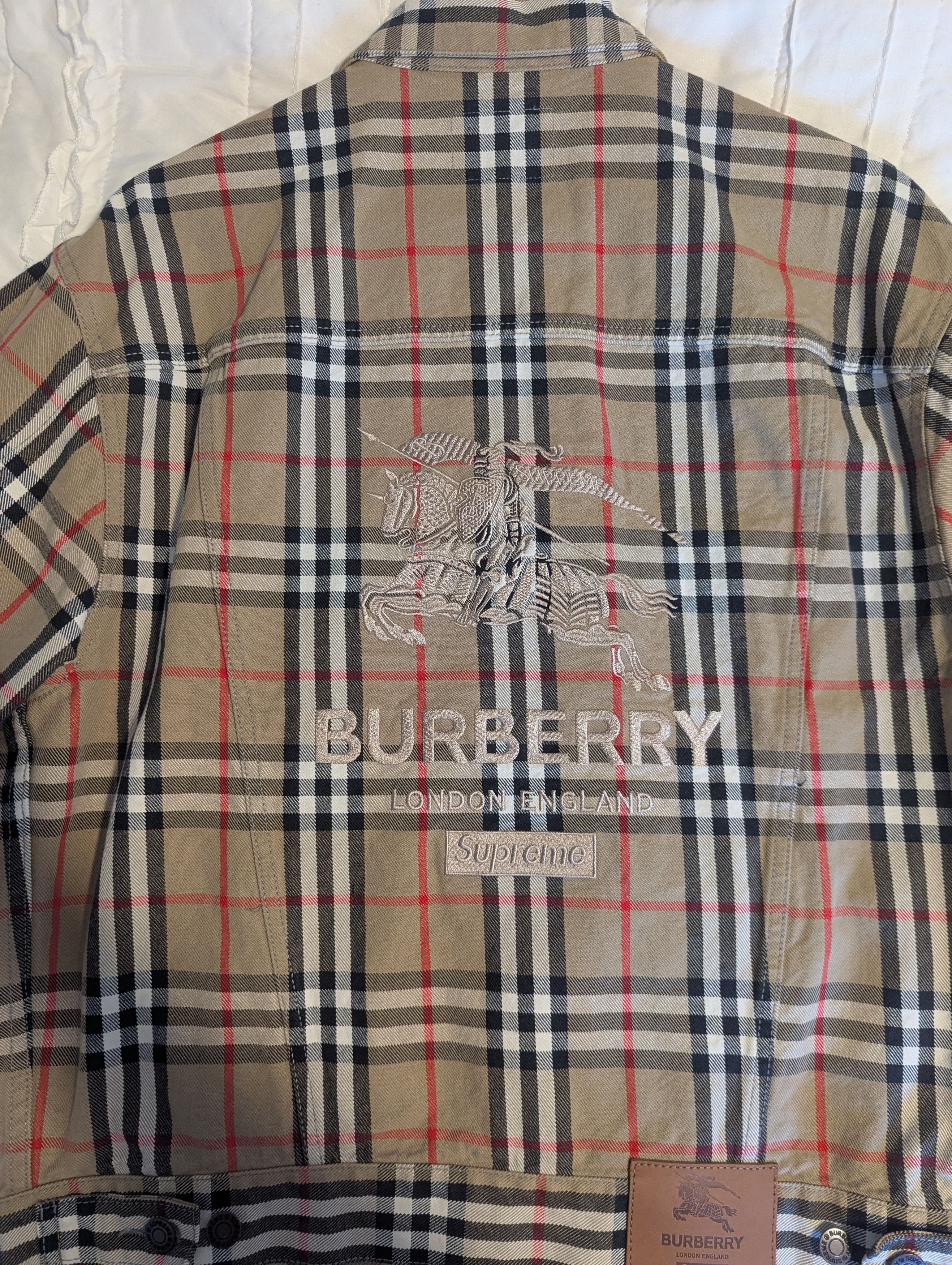 Burberry × Supreme Supreme x Burberry Denim Trucker Jacket Size US M / EU 48-50 / 2 - 2 Thumbnail