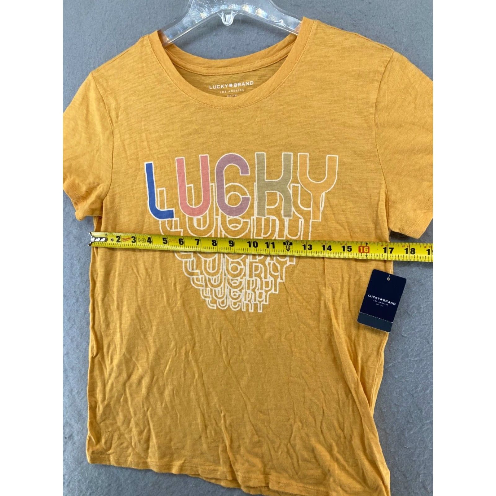Lucky Brand Lucky Brand T-Shirt Women Medium Yellow Graphic Print NWT Short Sleeve Crew Neck Cotton Jersey 90s? Size M / US 6-8 / IT 42-44 - 3 Thumbnail