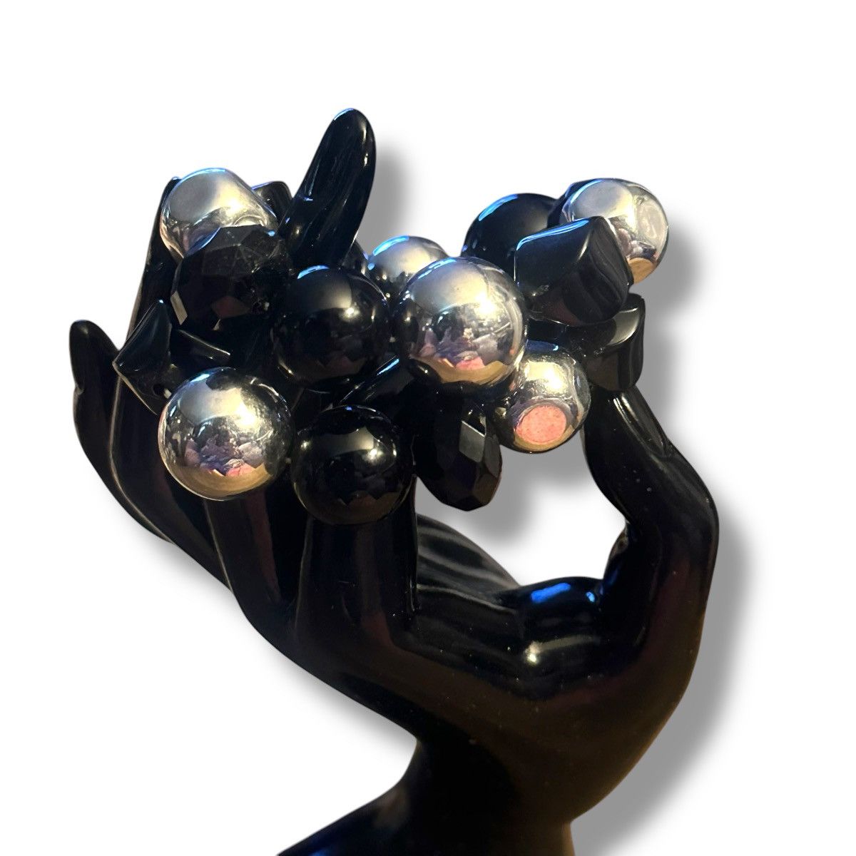 Other Chunky black and silver bead stretch bracelets Size ONE SIZE - 2 Thumbnail