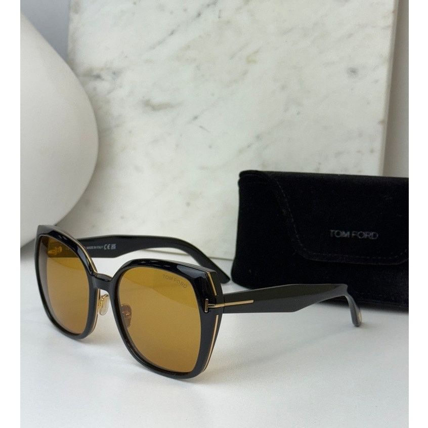 Tom Ford NEW Tom Ford TF1223 Plum Black Yellow Tint Sunglasses $600 Size ONE SIZE - 1 Thumbnail