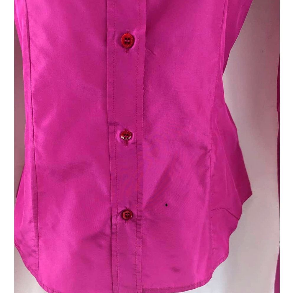 Etro ETRO Pink Fuchsia Silk Button Women's Toop sz 40 Milano Size M / US 6-8 / IT 42-44 - 4 Thumbnail