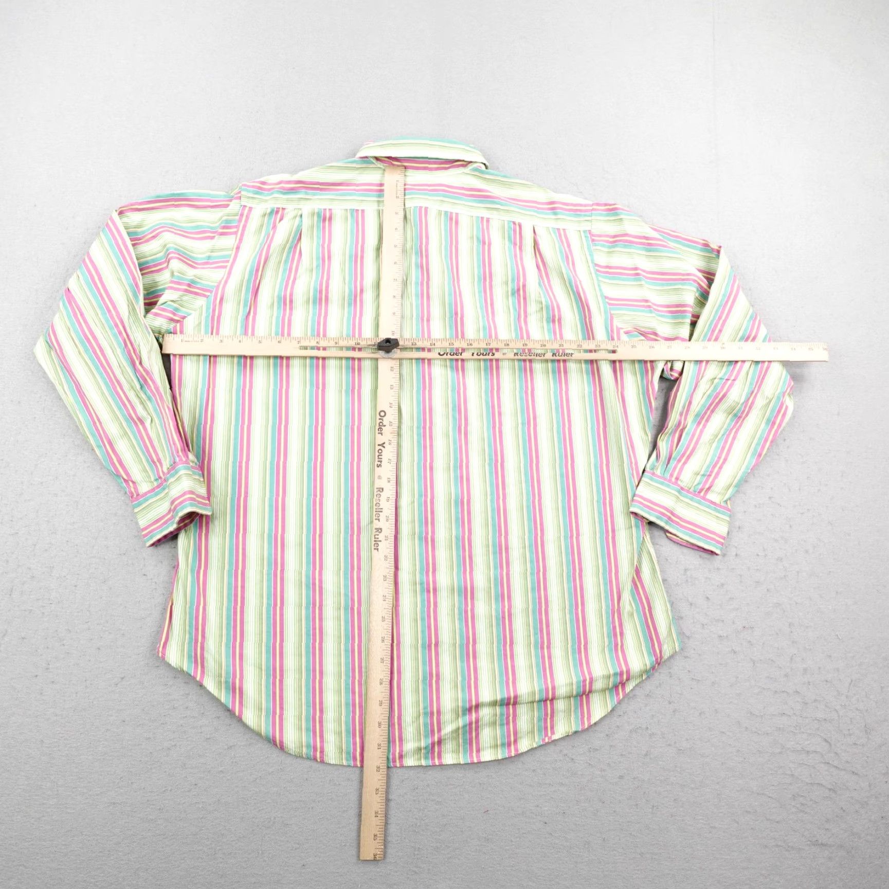 Polo Ralph Lauren VINTAGE Polo Ralph Lauren Shirt Men XL Green Pink Stripe Button Up Sports Philip Sport Button Up Size US XL / EU 56 / 4 - 5 Thumbnail