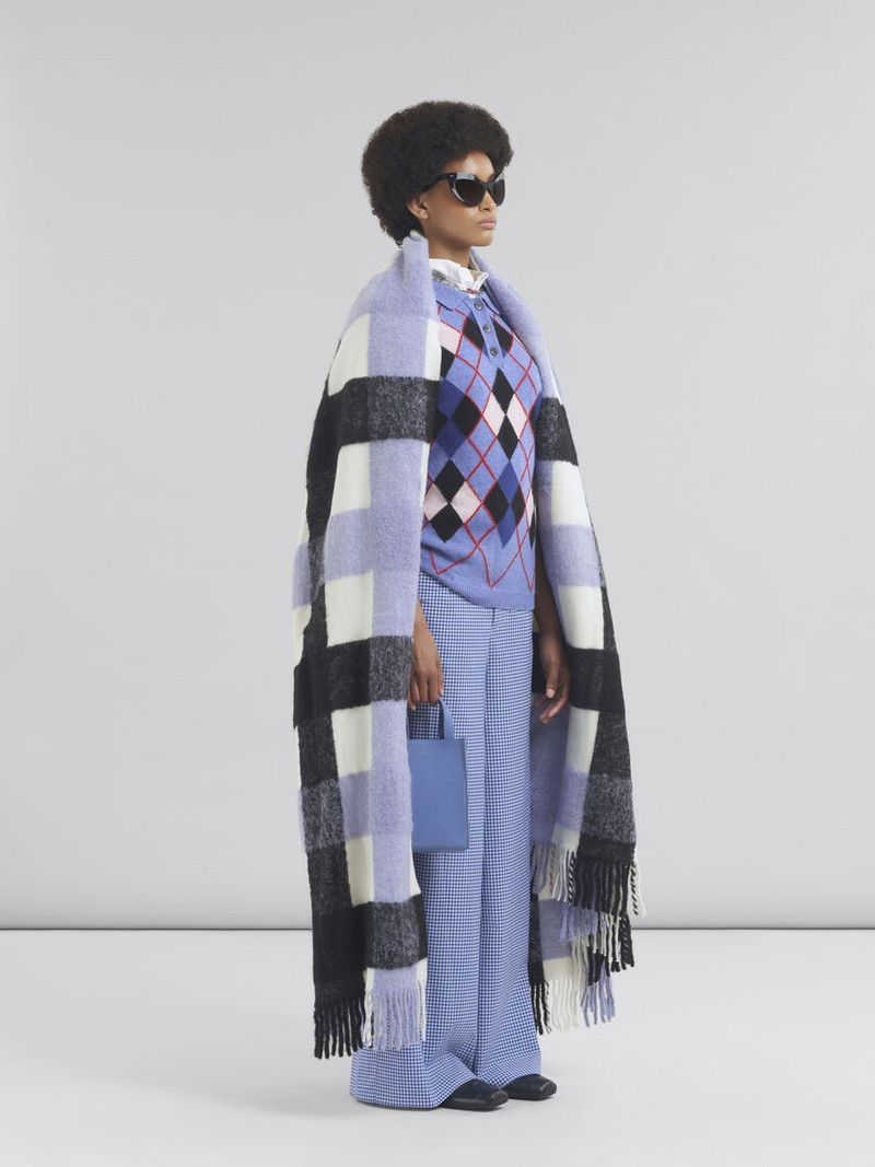 Marni o1w1db10426 Checked Drawstring Trousers in Blue Size 25" / US 0 / IT 36 - 5 Thumbnail