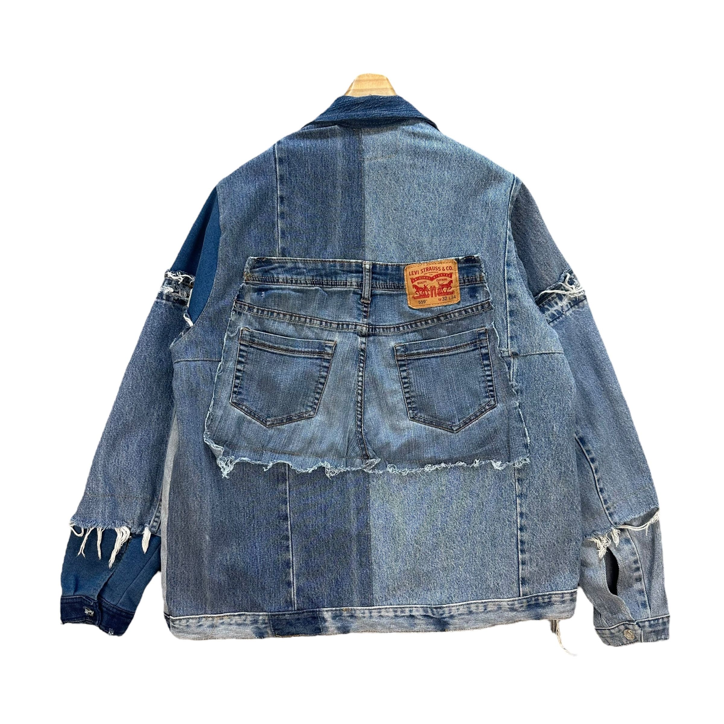Other CUSTOM PATCH WORK ALL LEVIS DENIM JACKET #8670-019 Size US L / EU 52-54 / 3 - 11 Thumbnail