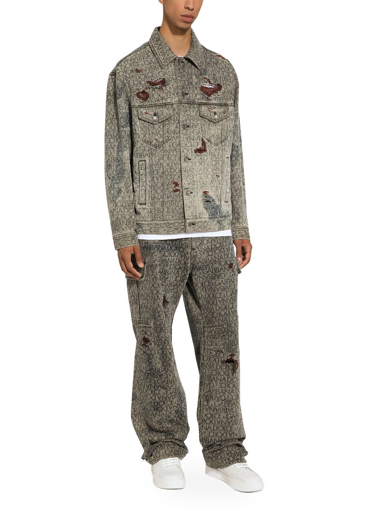 Dolce & Gabbana o1y0125 Denim Jacket in Beige Size US M / EU 48-50 / 2 - 2 Thumbnail