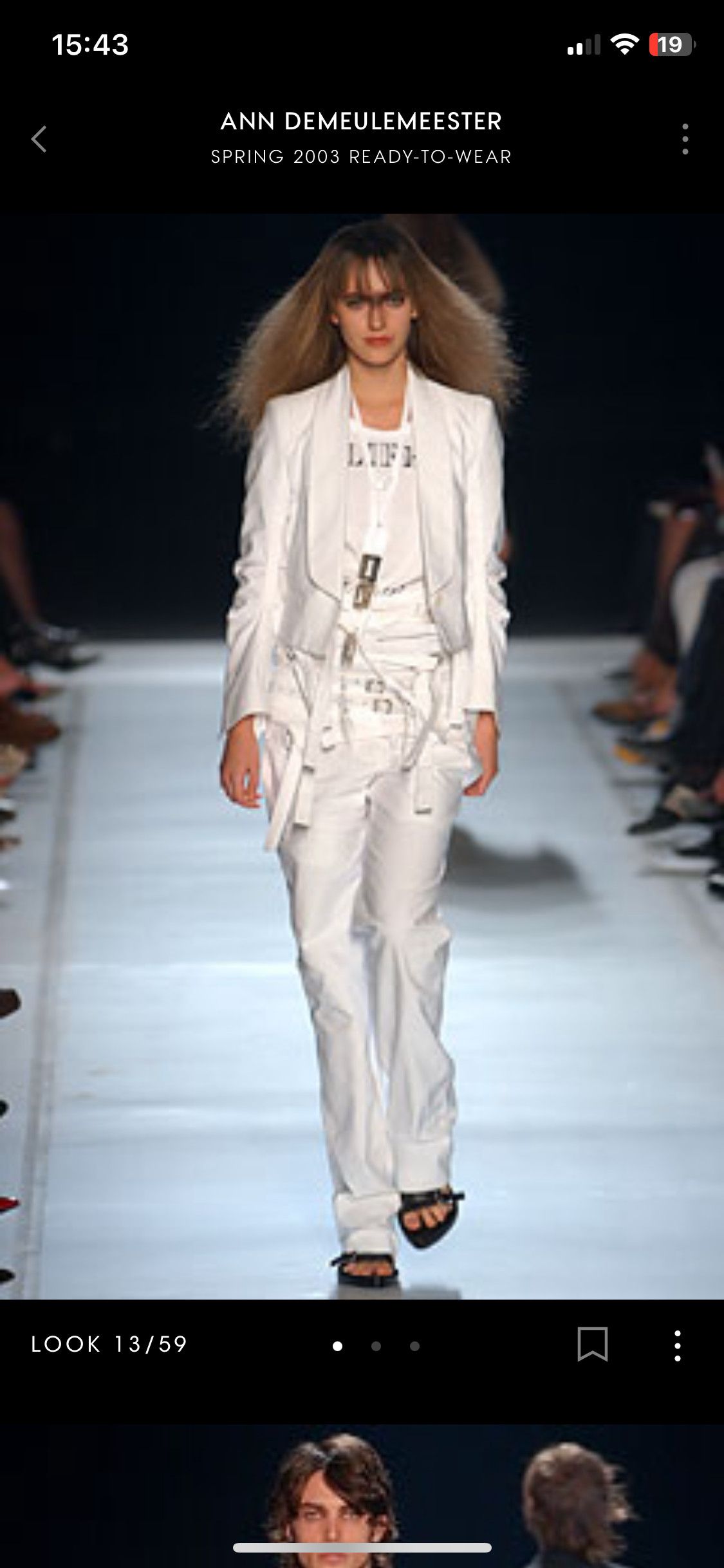 image of Ann Demeulemeester Ss2003 Runway White Belt Straps Pants, Women's (Size 26)