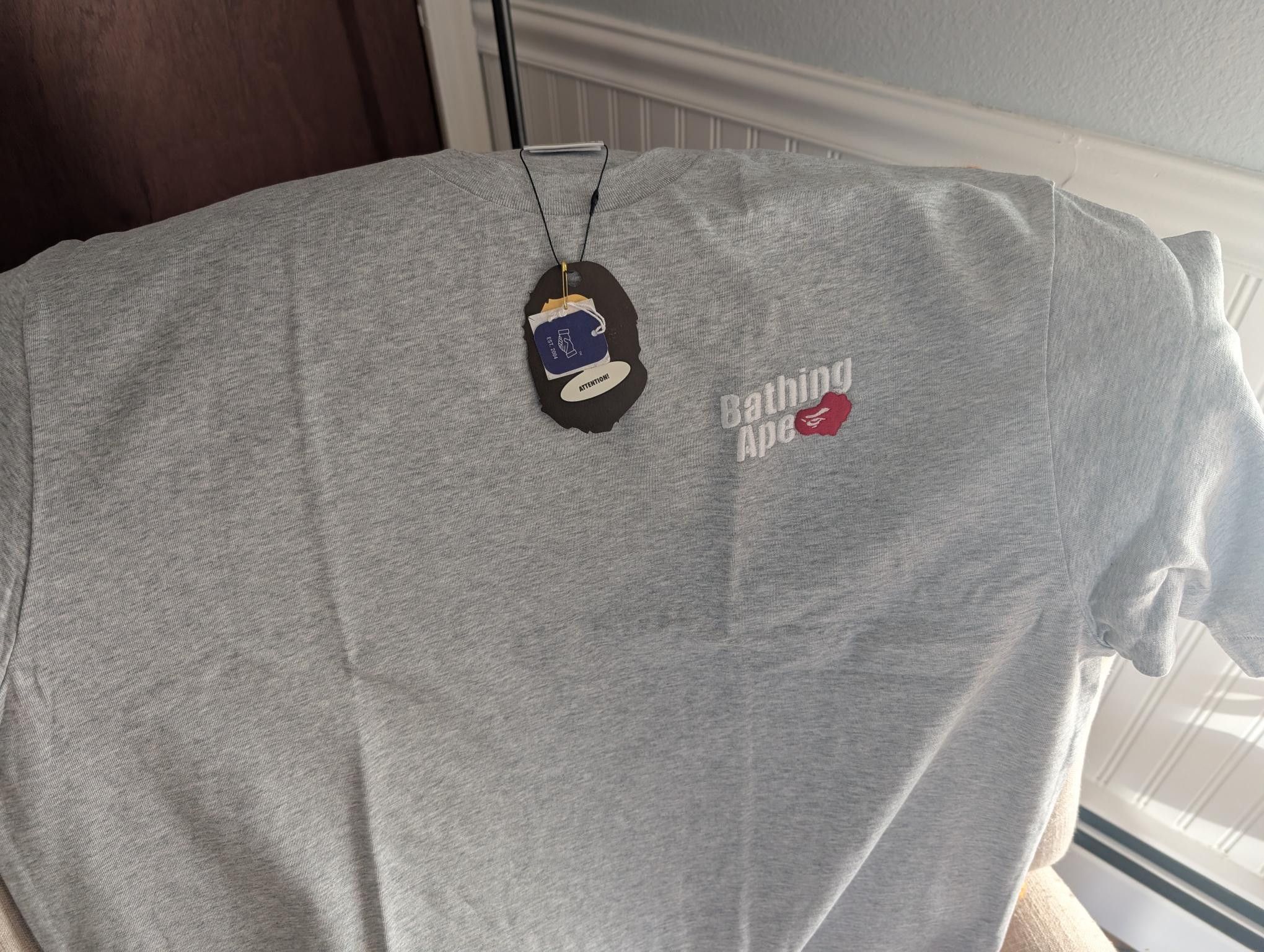 Bape *New with Tags* BAPE Ape Head Logo Heather Gray Tee Size US L / EU 52-54 / 3 - 4 Thumbnail