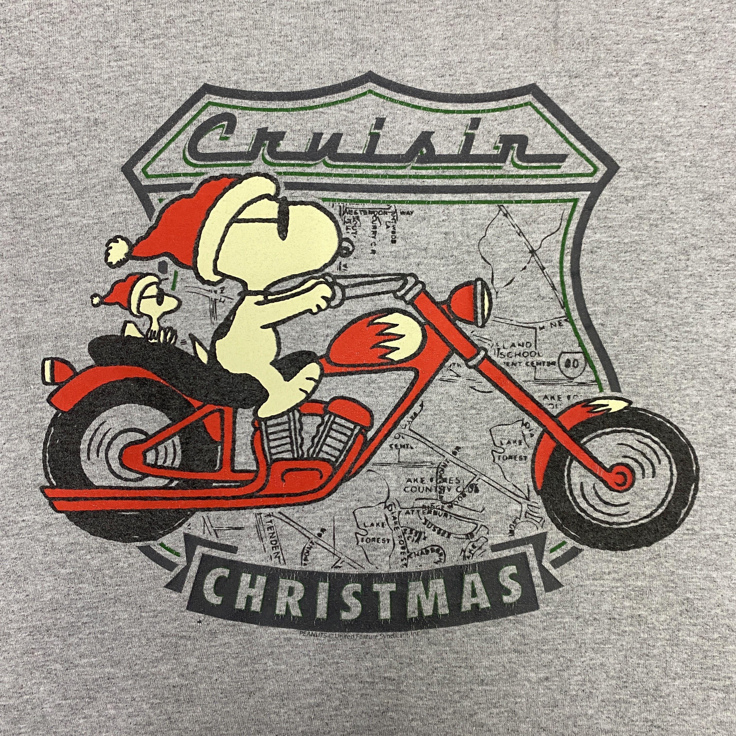 Gildan Vintage Snoopy Motorcycle Cruisin Christmas Shirt - K020 Size US M / EU 48-50 / 2 - 7 Thumbnail