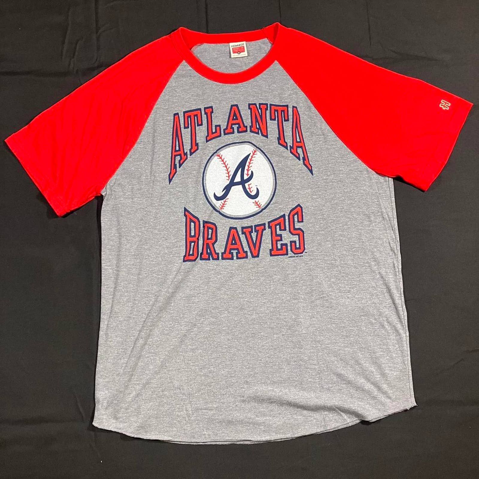 Atlanta Braves 2021 NL Champions T-Shirt from Homage. | Ash | Vintage Apparel from Homage.