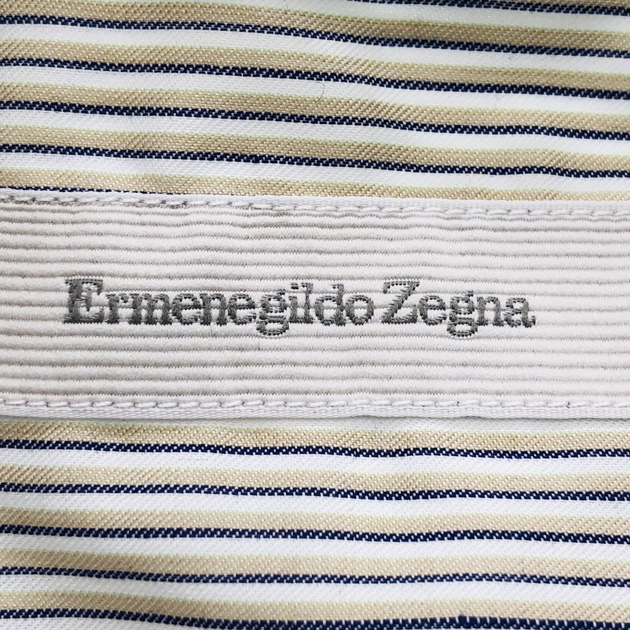 Z Zegna Zegna Striped Button Short Sleeve Shirt K26WX Size US L / EU 52-54 / 3 - 5 Thumbnail