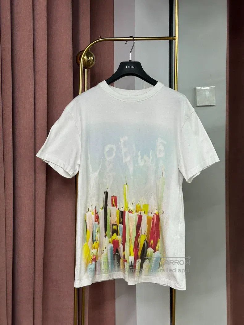 Loewe Loewe White candle letter logo short-sleeve T-shirt Size XS / US 0-2 / IT 36-38 - 1 Thumbnail