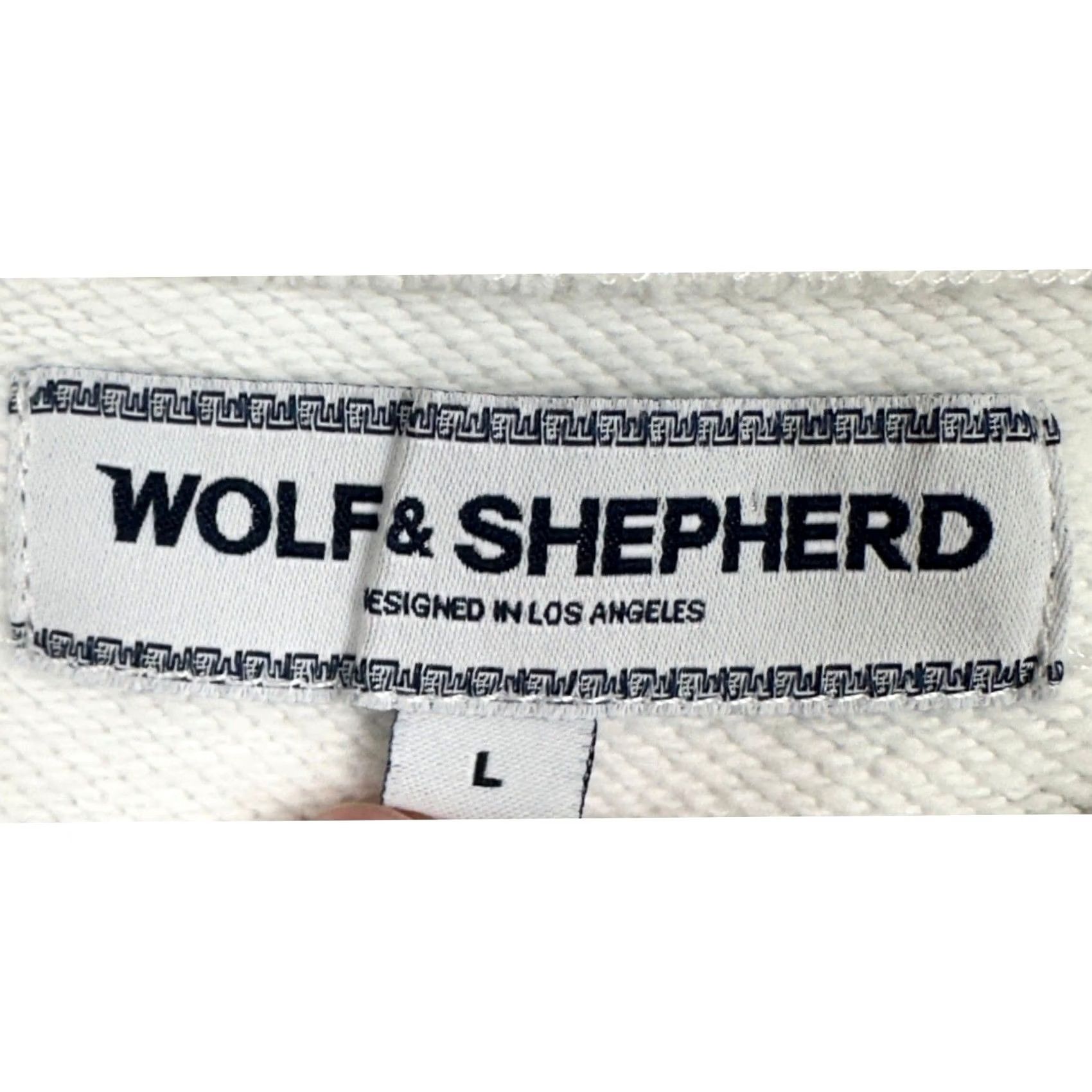 Vintage Wolf & Shepherd Sweatshirt Mens L White Crewneck Embroidered Logo Casual Loungewear Contemporay Modern Minimalist Size US L / EU 52-54 / 3 - 4 Thumbnail