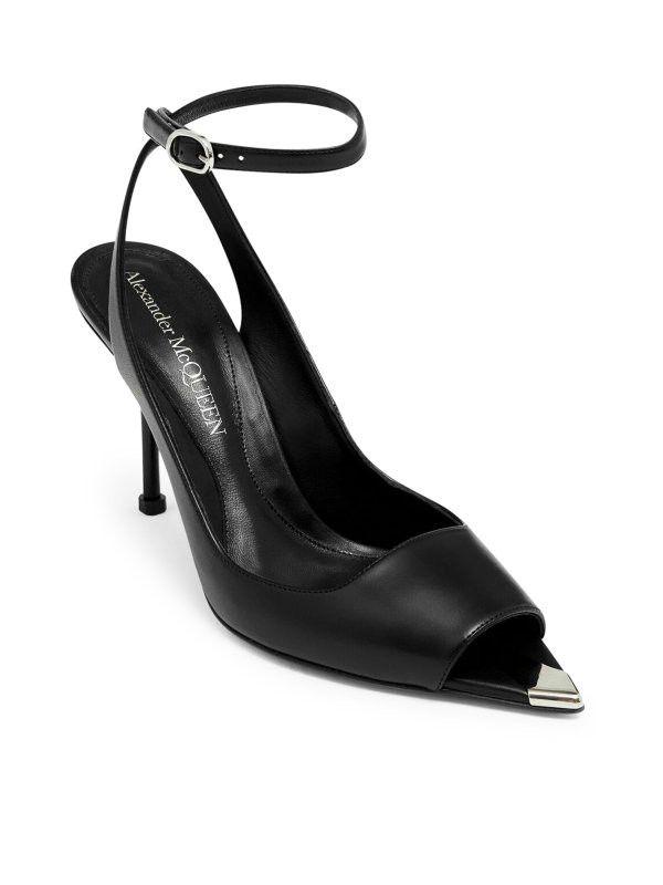 Alexander McQueen o1w1db10925 Punk Ankle Strap Sandal in Black Size US 8 / IT 38 - 2 Thumbnail