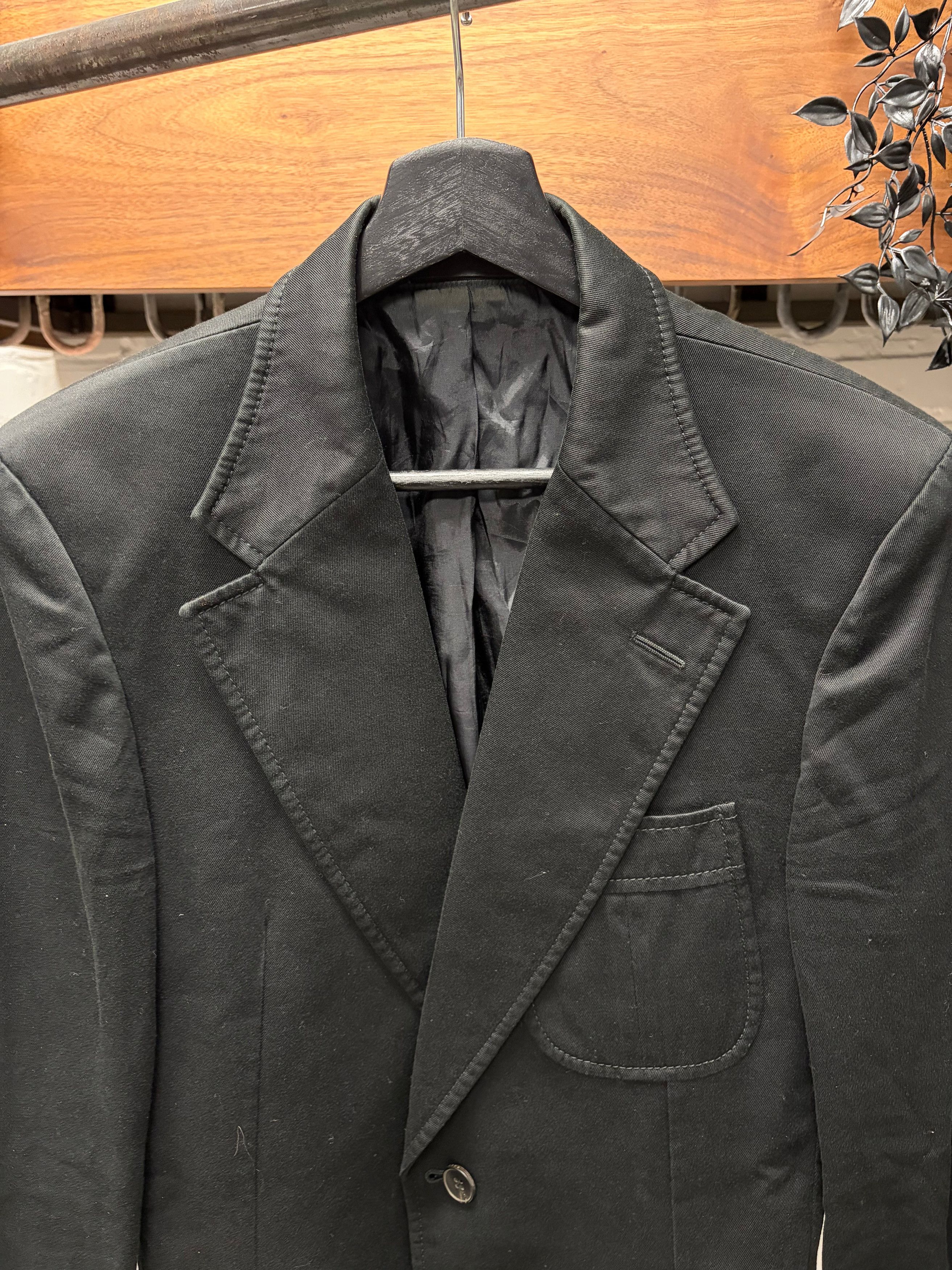 Gucci 2000s Gucci Black Single Breasted Waxed Cotton Long Blazer Size 40R - 3 Thumbnail