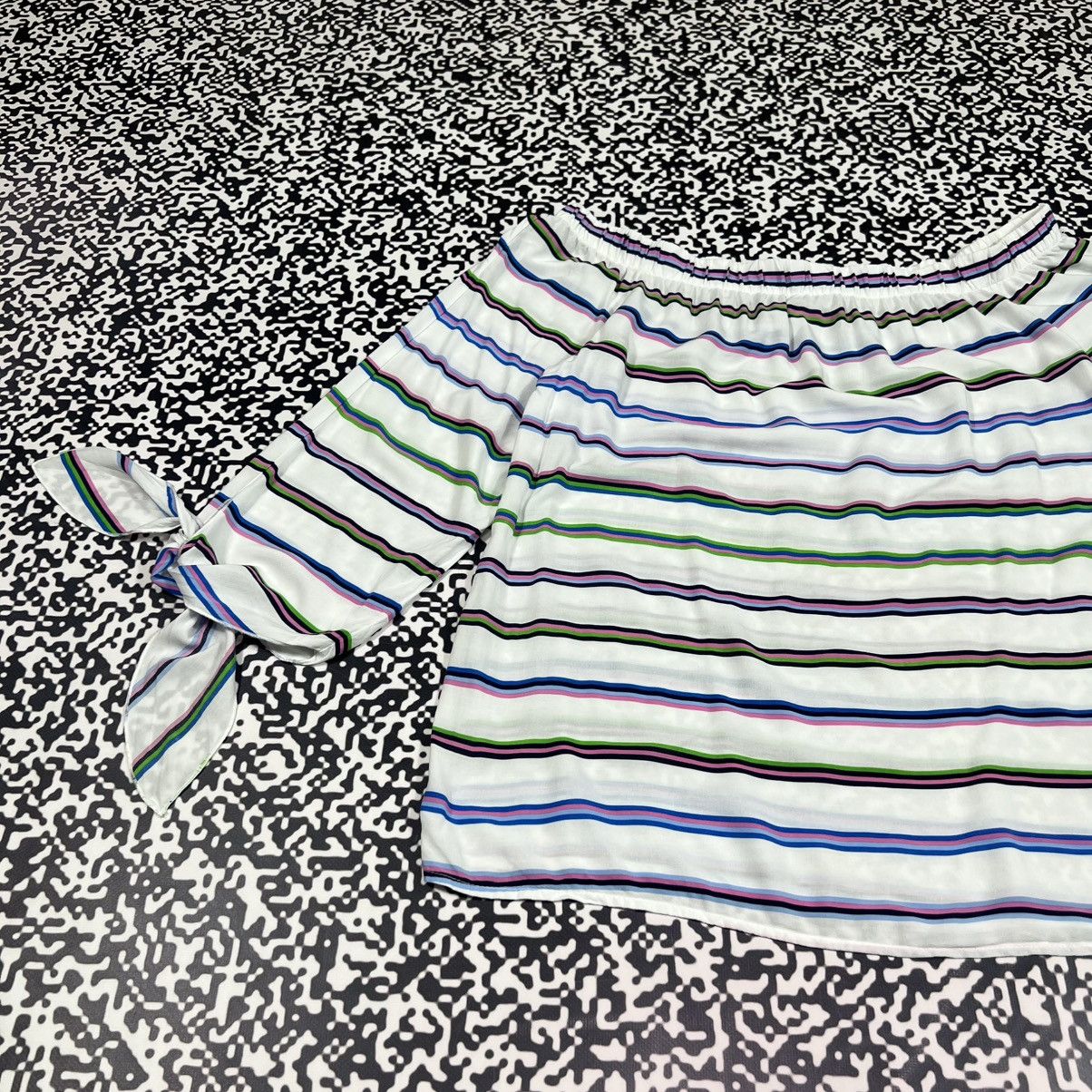 Vintage Emily Van Den Bergh Striped Retro Luxury Style Blouses Shirt Size M / US 6-8 / IT 42-44 - 8 Thumbnail