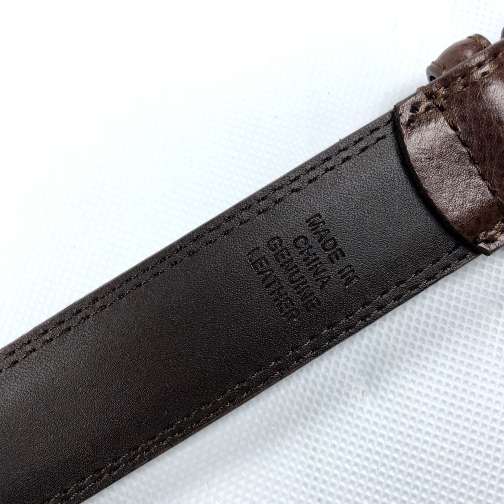 Florsheim Florsheim Belt Brown Size 38 Genuine Leather Textured Buckle Mens Dress Casual Belt Size 38 - 4 Thumbnail