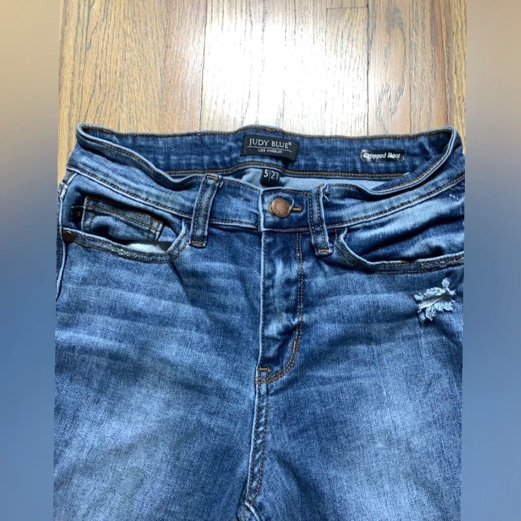 Vintage Judy Blue Bootcut Jeans Women 27 Blue Cropped Size 27" / US 4 / IT 40 - 4 Thumbnail