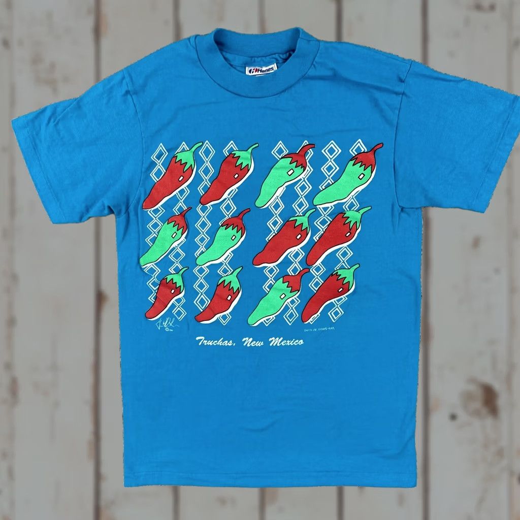 Hanes VINTAGE Hanes Beefy-T Mens S Blue T Shirt Single Stitch Made In USA 1990s Graphic Tee Cotton Blend Short Sleeve Mens Size US S / EU 44-46 / 1 - 1 Thumbnail