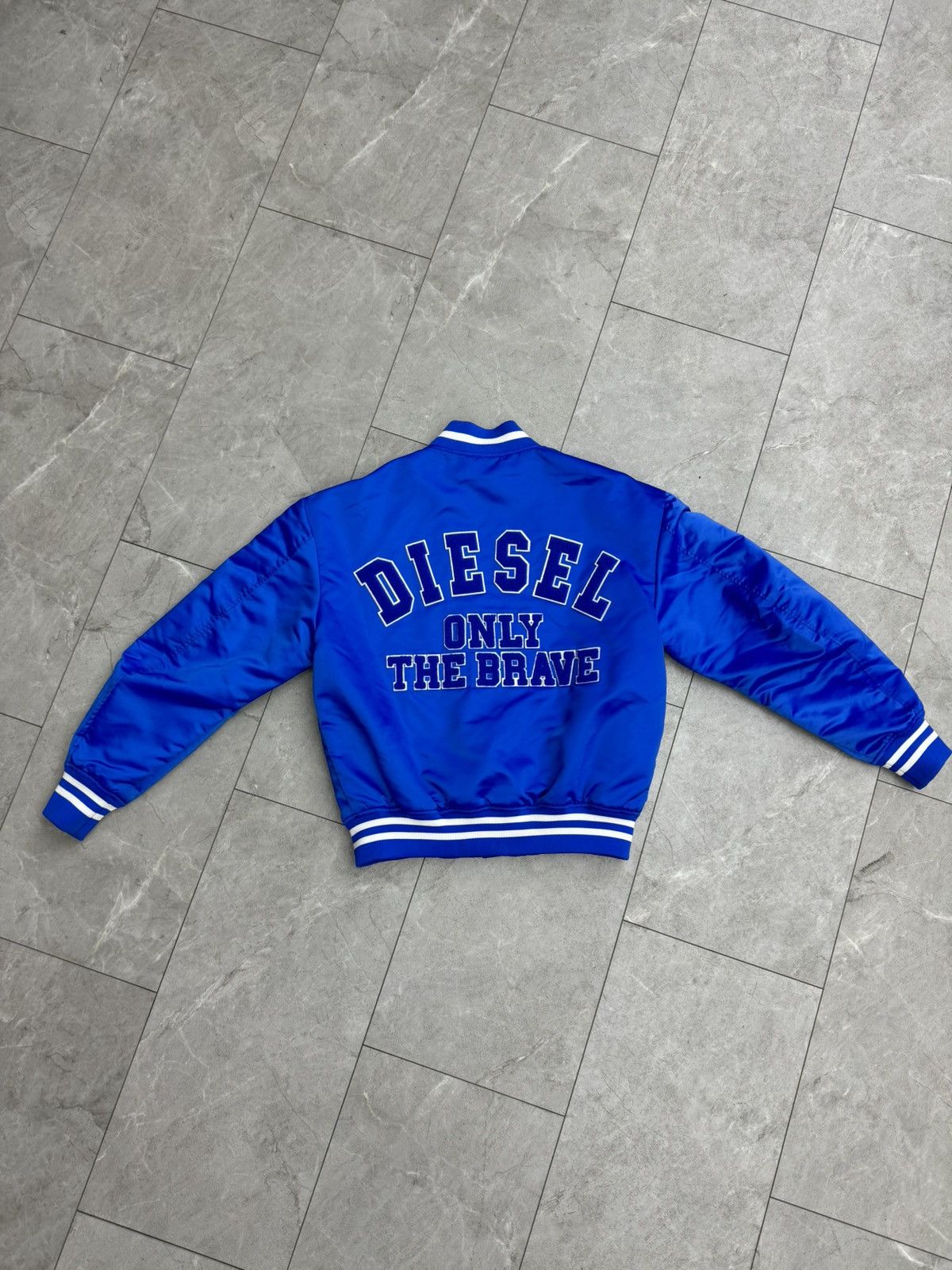 Diesel DIESEL Only The Brave Satin Blue Bomber Jacket Size US S / EU 44-46 / 1 - 4 Thumbnail