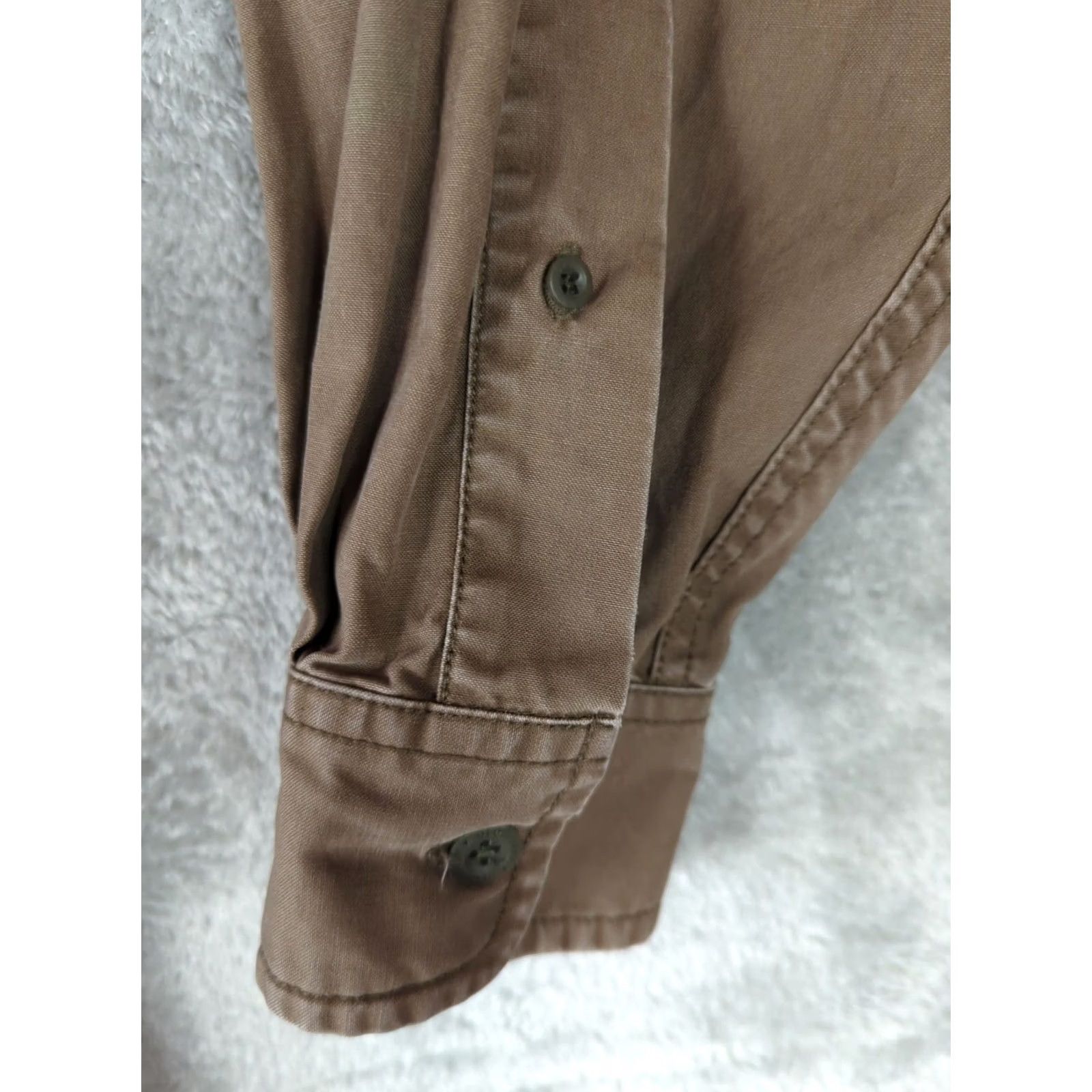 Old Navy VINTAGE Old Navy Shirt Mens L Brown Solid Long Sleeve Button-Up Pockets Vintage Fit Casual Workwear Mens Size US L / EU 52-54 / 3 - 4 Thumbnail