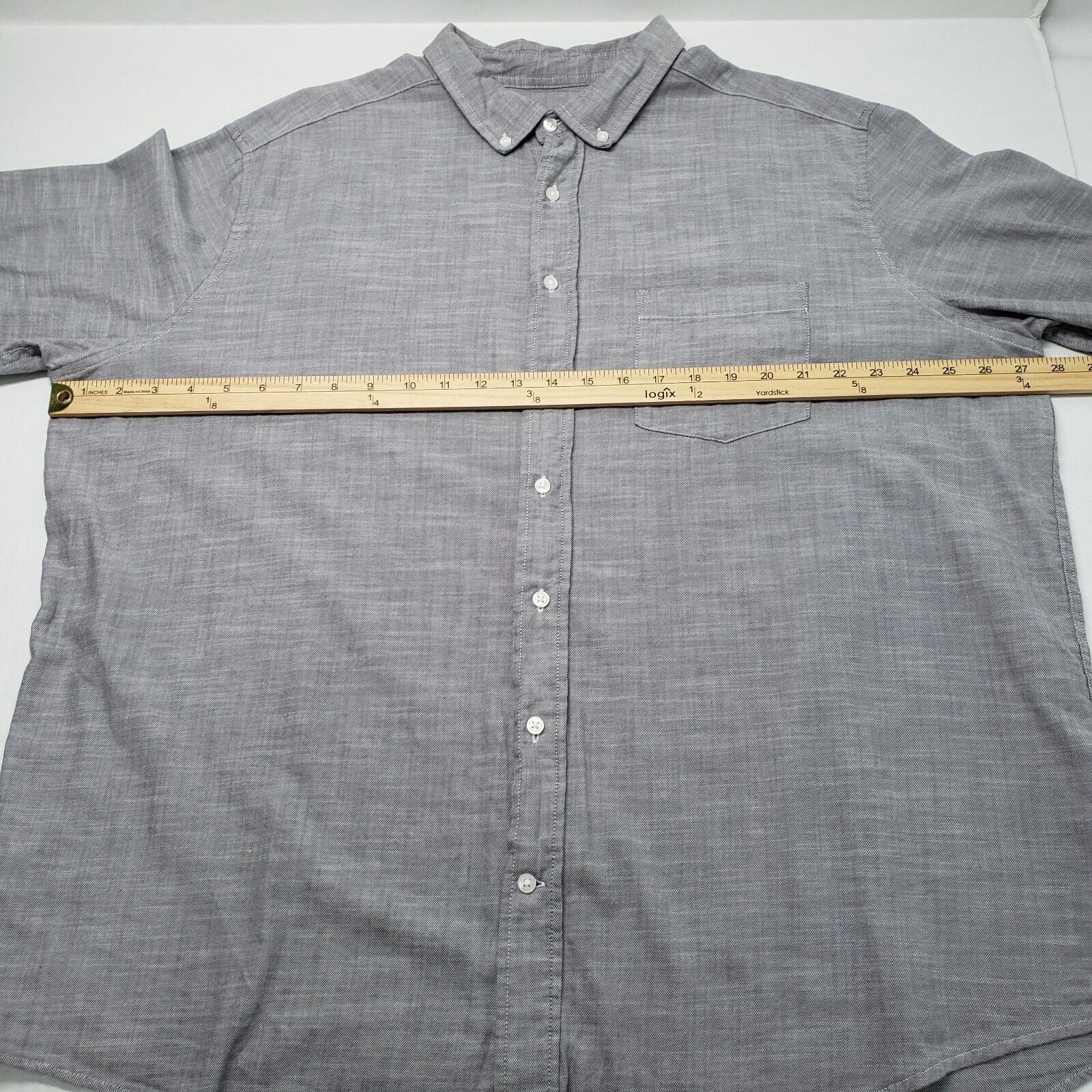 George George Button Down Shirt Mens 2XL Gray Short Sleeve Classic Size US XXL / EU 58 / 5 - 4 Thumbnail