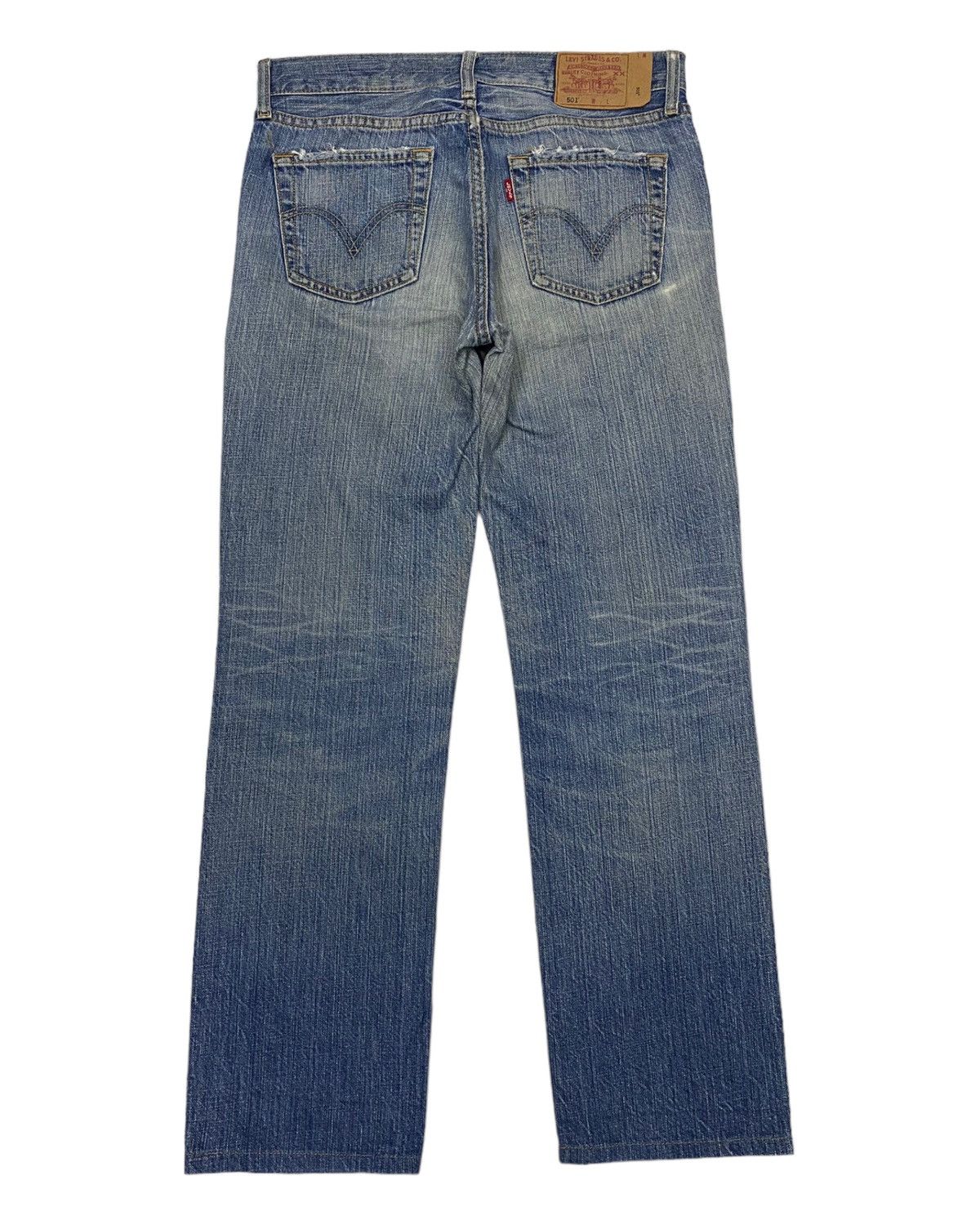 Levi's LEVIS 501 VINTAGE DISTRESSED DENIM JEANS Size 29" - 2 Thumbnail