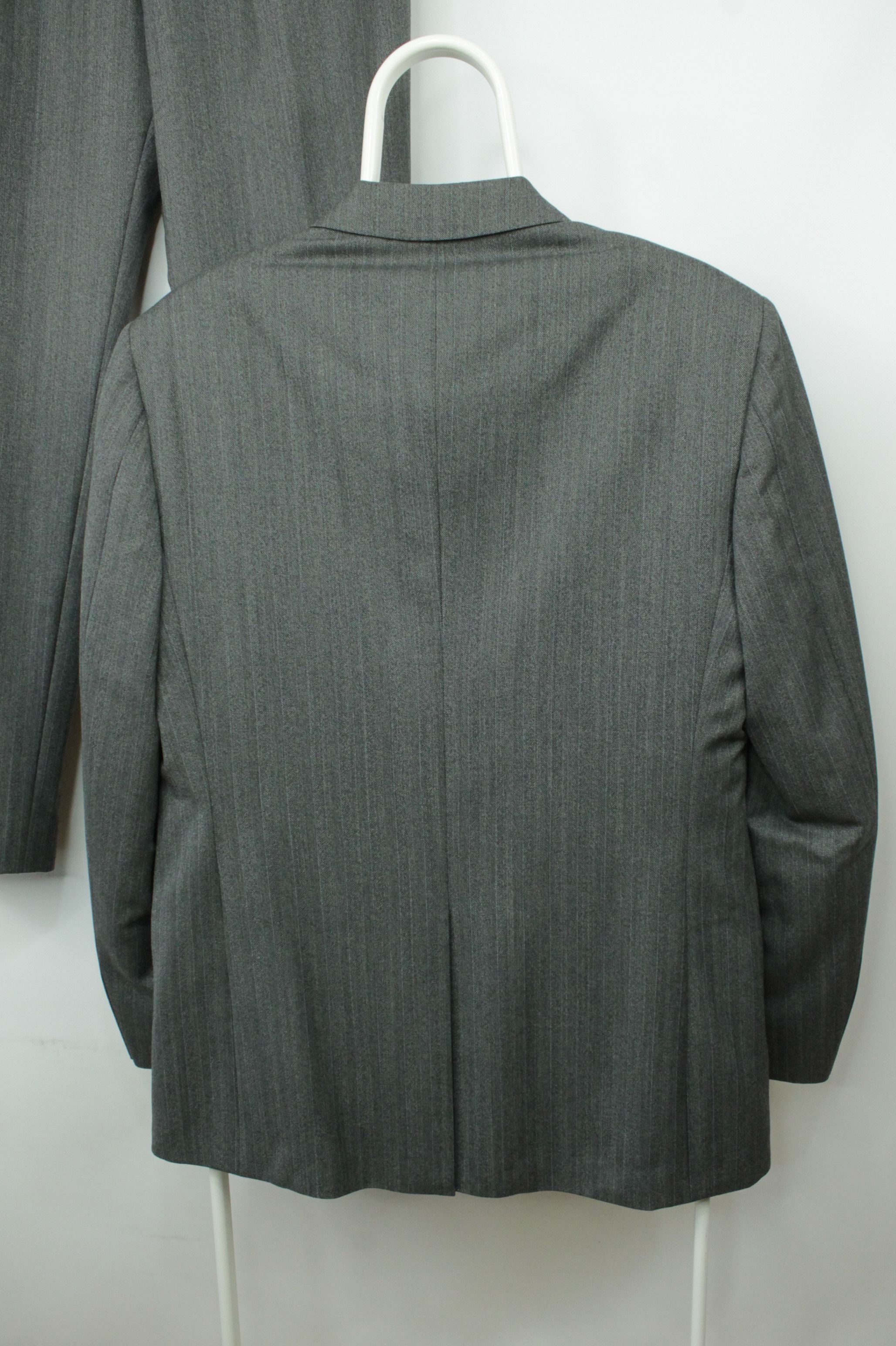 Hackett Hackett London Gray Micro Herringbone Wool 3BTN Formal Suit Size 42R - 4 Thumbnail