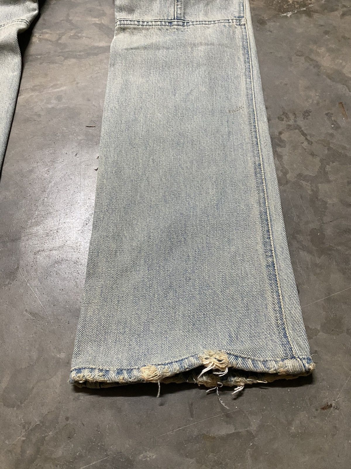 Japanese Brand × Vintage Flare Jeans Japan Ossa Mondo Utility Cargo Distressed Ripped Size US 30 / EU 46 - 11 Thumbnail