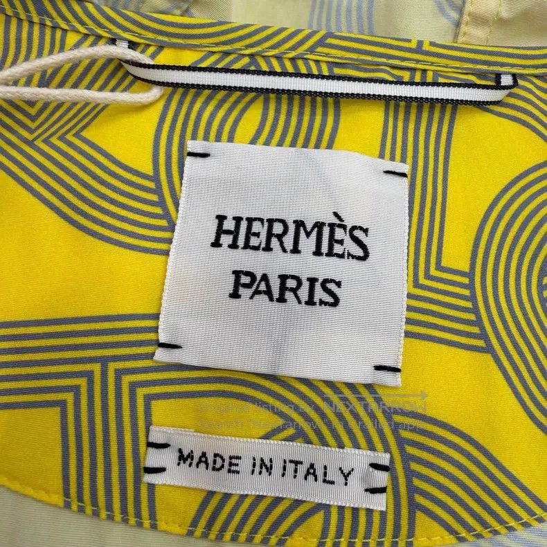 Hermes Hermes Yellow Pig Nose Button Full Print Waist Cinching Ho Size XS / US 0-2 / IT 36-38 - 3 Thumbnail